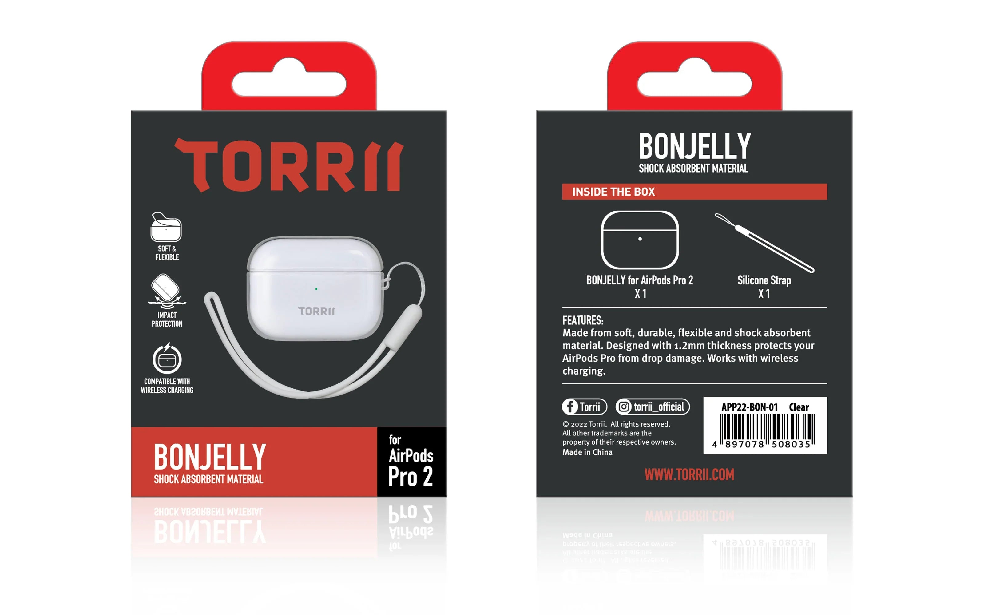 Torrii Bonjelly Case For Apple Airpods Pro 2 - Clear - Tashqila