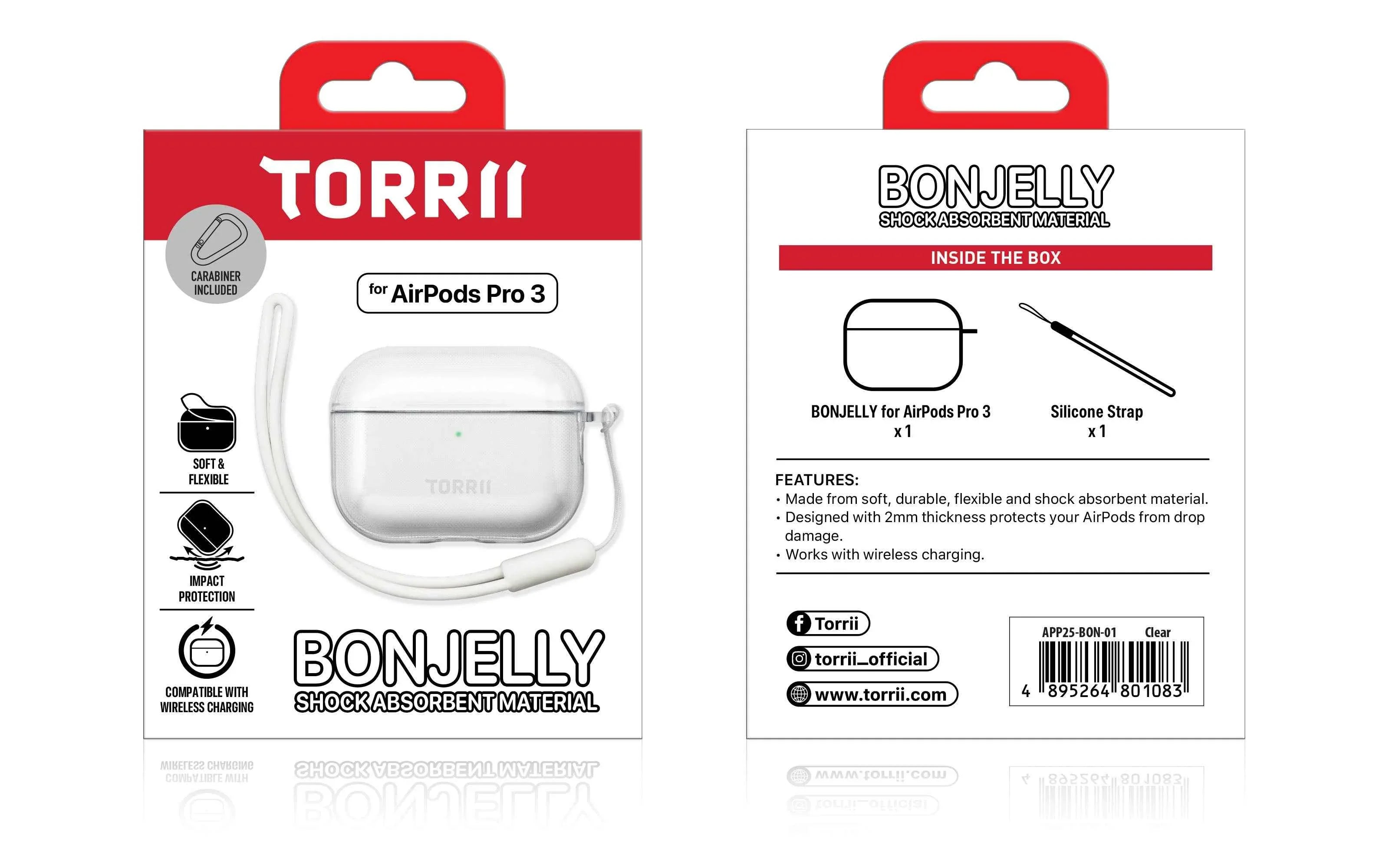 Airpod Pro 3 Torrii Bonjelly Cover - Clear