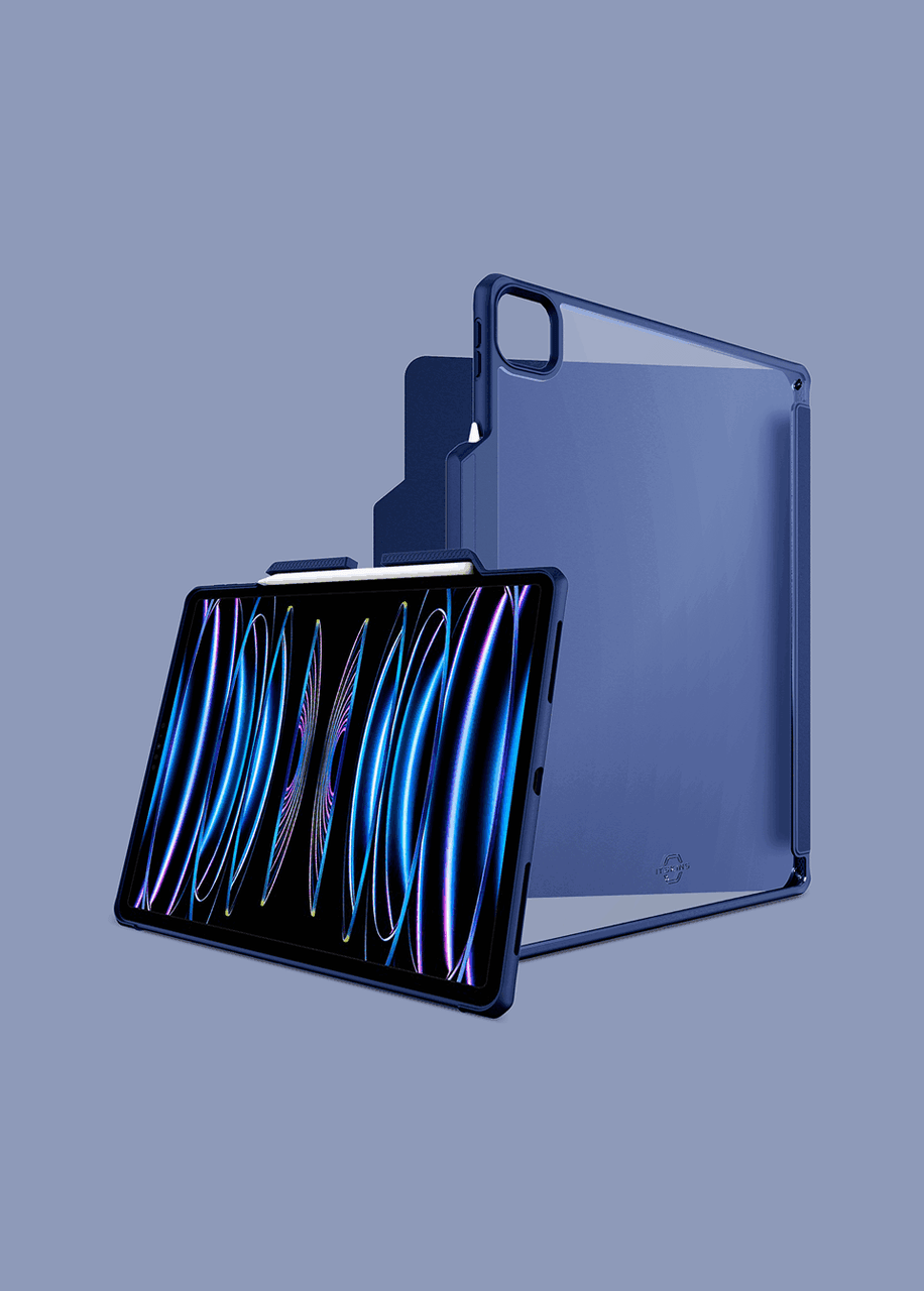 Itskins Hybrid Solid Folio Case iPad Pro 12.9 ( 5Th & 6Th Gen. 2022 )Navy Blue