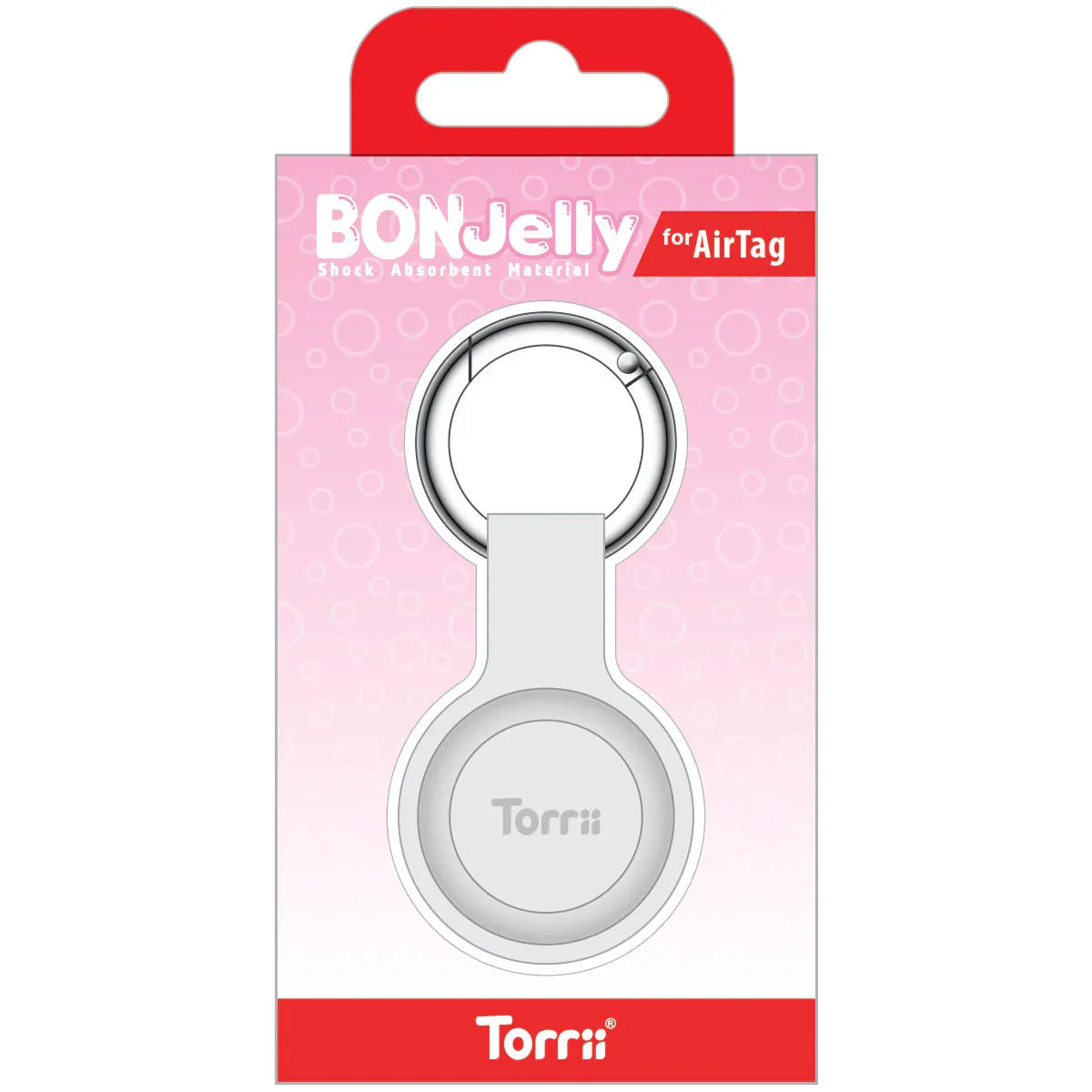 Torrii Bonjelly Silicone Key Ring For Apple Airtag - White - Tashqila