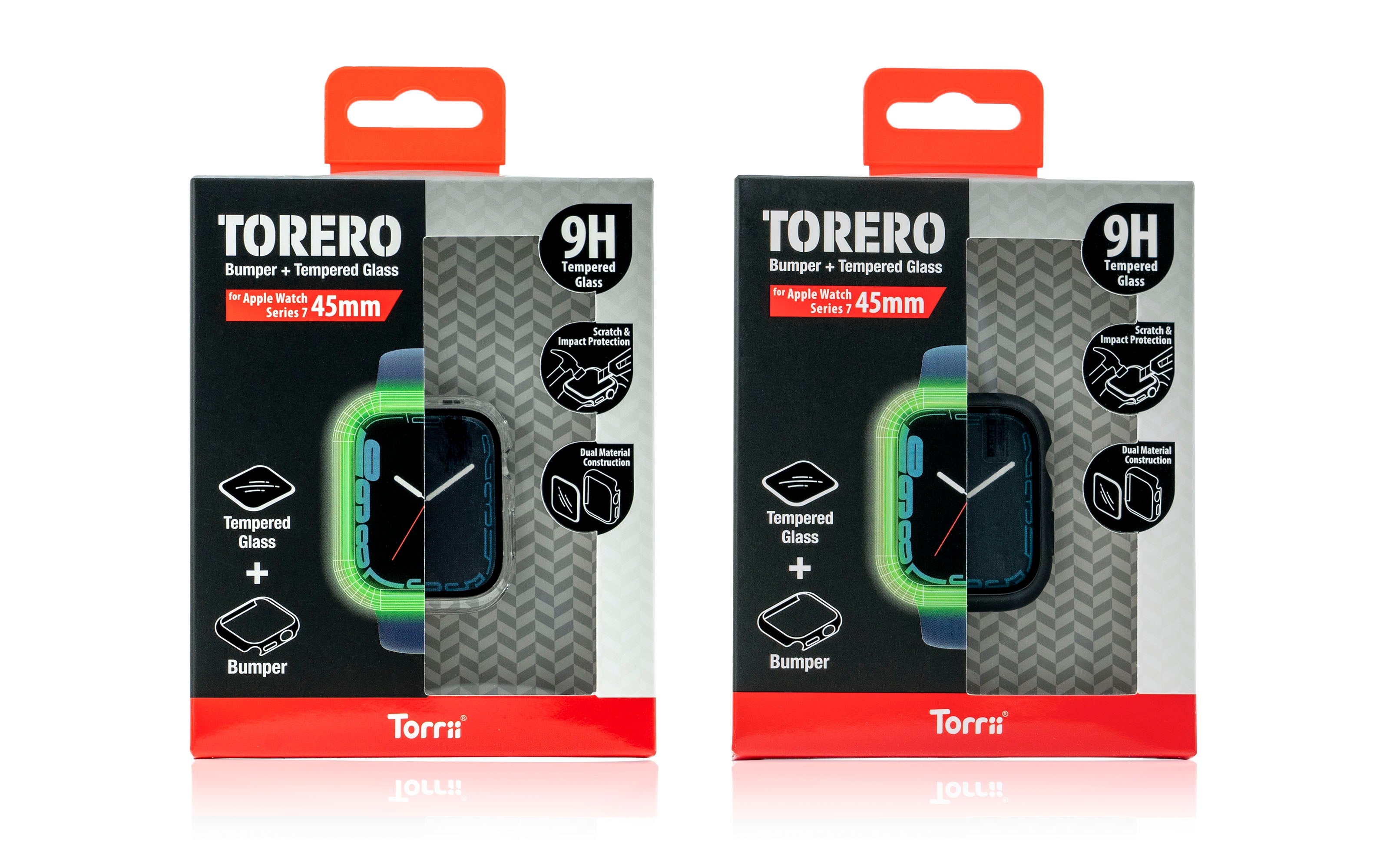 Torrii Torero Bumper Case With Screen Protector For Apple Watch 44 - 45mm Clear