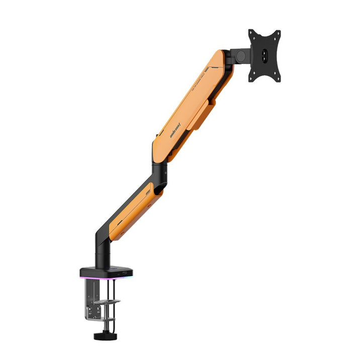 Andaseat Stealth Pro II RGB A9X Single Monitor Arm RGB - Black & Orange - Tashqila