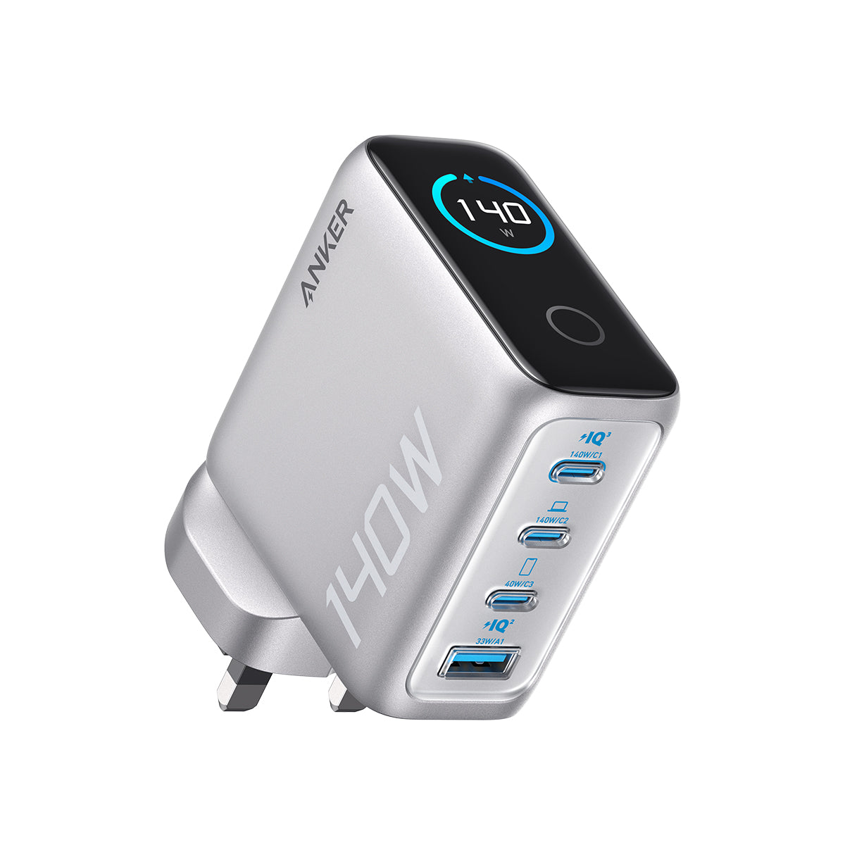 Anker 140W Charger 4-Ports With Usb-C Cable -Silver