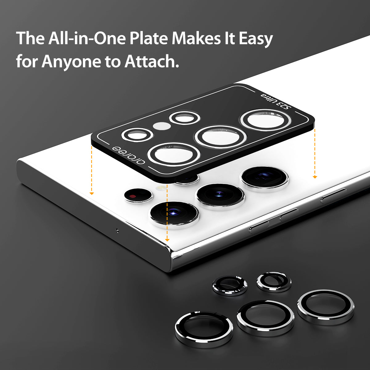 Araree Metal Ring C-Subcore Camera Lens Protector For Samsung Galaxy S23 Ultra -Clear