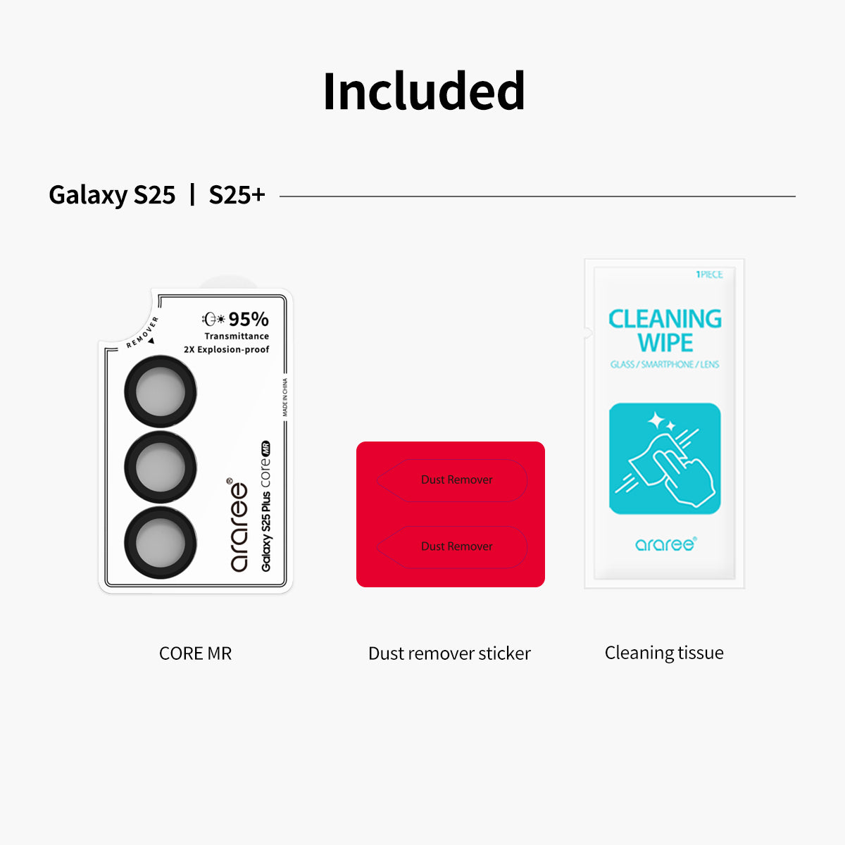 Araree Samsung S25 Plus Metal Ring Camera Lens - Clear