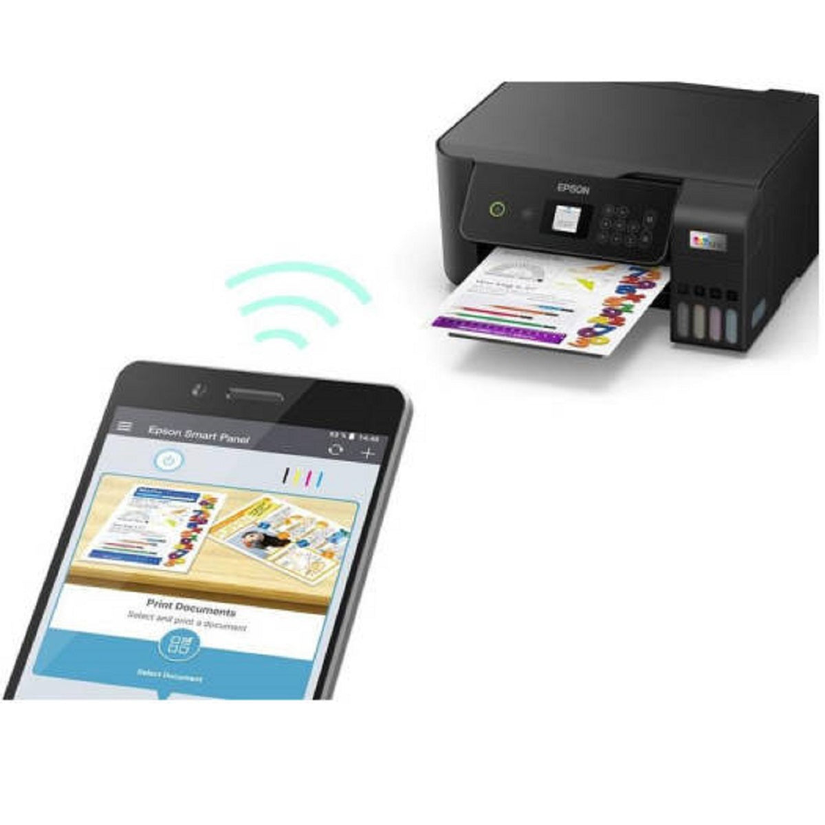 طابعة Epson EcoTank L3260 - 33 جزء في المليون / 1200 نقطة في البوصة / USB / Wi-Fi - طابعة نفث الحبر الملونة