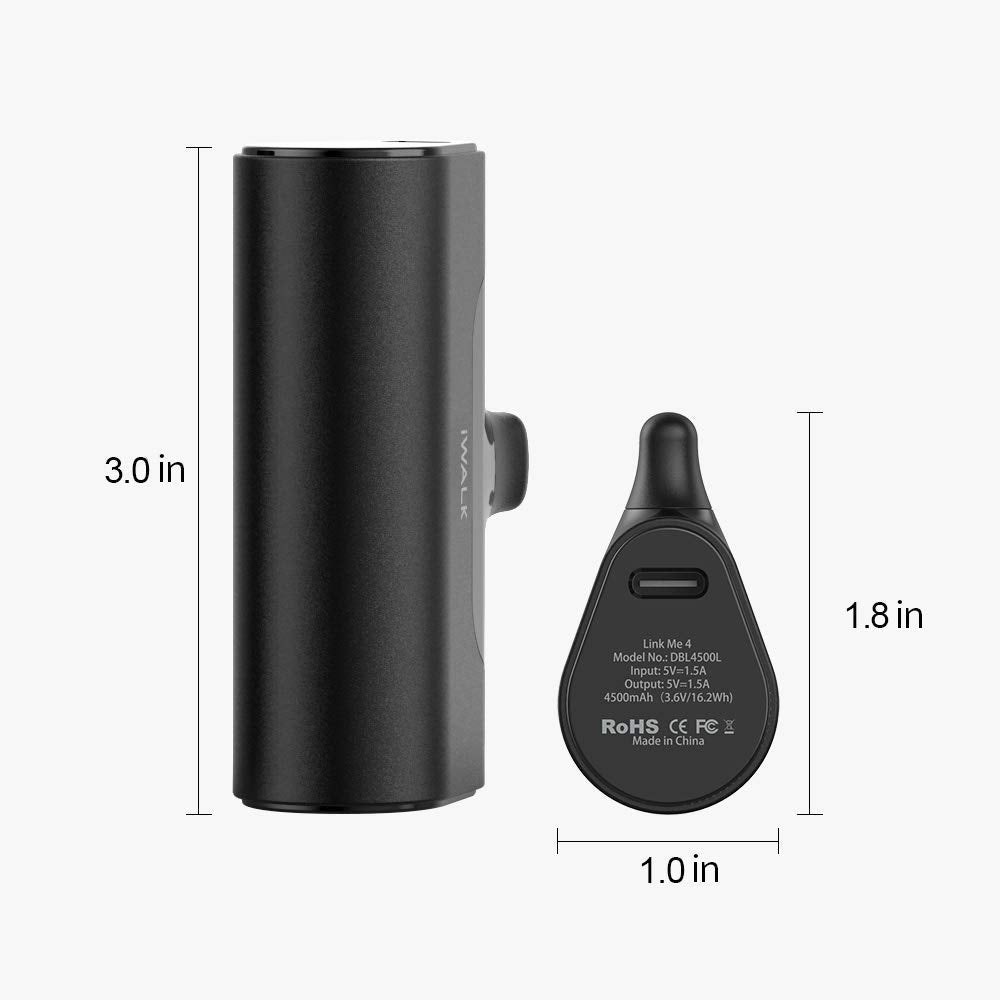 iWalk Pocket Battery 4500 Mah For Link Me Plus iPhone - Black