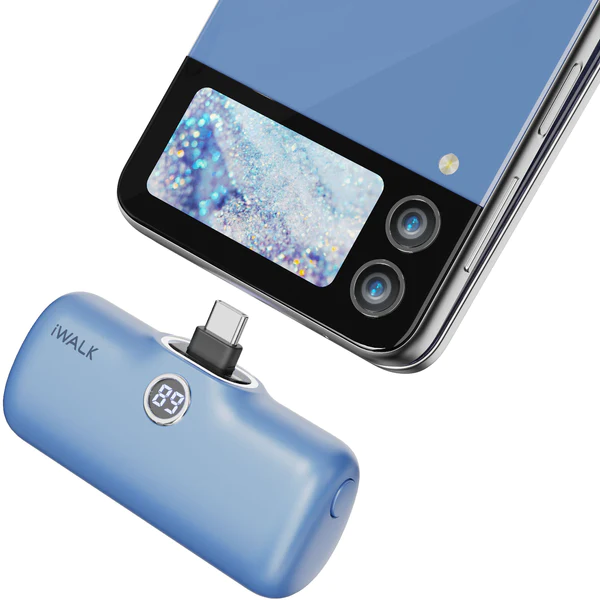 iWalk Linkme Pro Type-C Fast Charge 4800mAh Pocket Battery With Battery Display - Blue