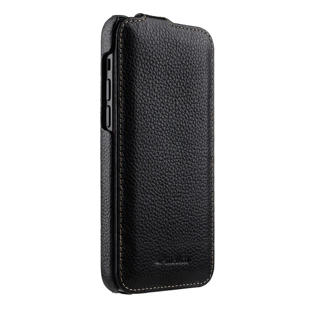 Melkco iPhone 12 Pro Max Jacka Series Premium Leather Cover- Black - Tashqila