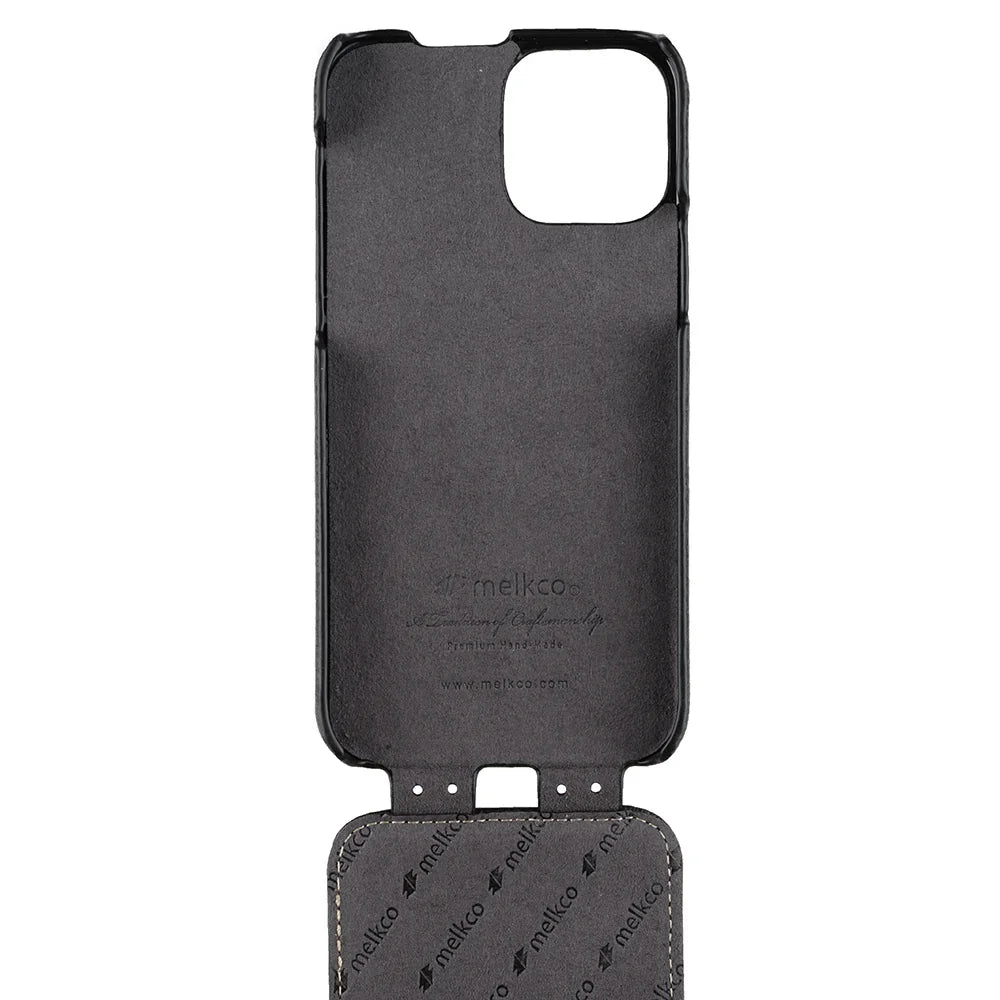 Melkco iPhone 12 Pro Max Jacka Series Premium Leather Cover- Black - Tashqila
