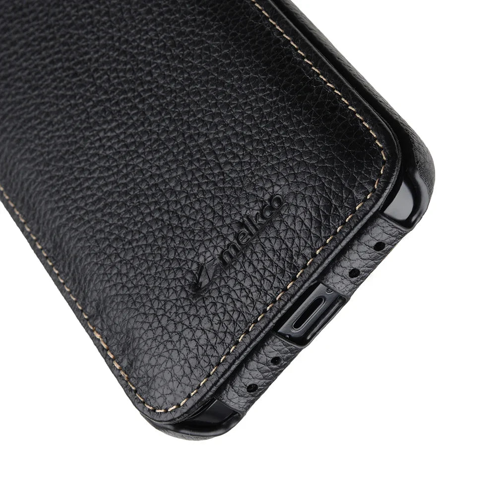 Melkco iPhone 12 Pro Max Jacka Series Premium Leather Cover- Black - Tashqila