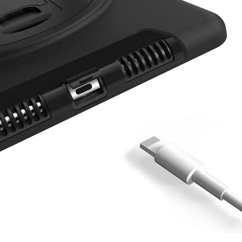 Armor-X Enx Case For iPad Air 4Th Gen 10.9 Inch 2020 Ultimate 3 Layers Shockproof Rugged Case With Hand Strap & Kick Stand - Black - Tashqila