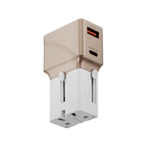 Energea Voyager Kit Travel World Adapter 25w + Power Bank 10000Mah + Cable 1.5M + Pouch - Beige - Tashqila