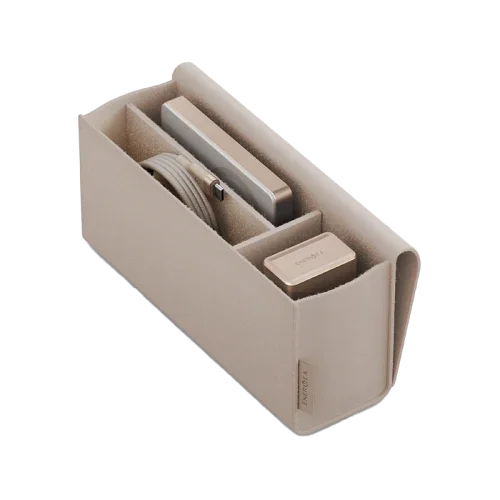 Energea Voyager Kit Travel World Adapter 25w + Power Bank 10000Mah + Cable 1.5M + Pouch - Beige - Tashqila