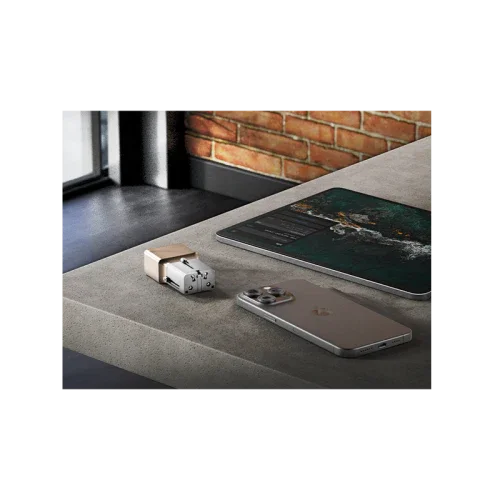 Energea Voyager Kit Travel World Adapter 25w + Power Bank 10000Mah + Cable 1.5M + Pouch - Beige - Tashqila