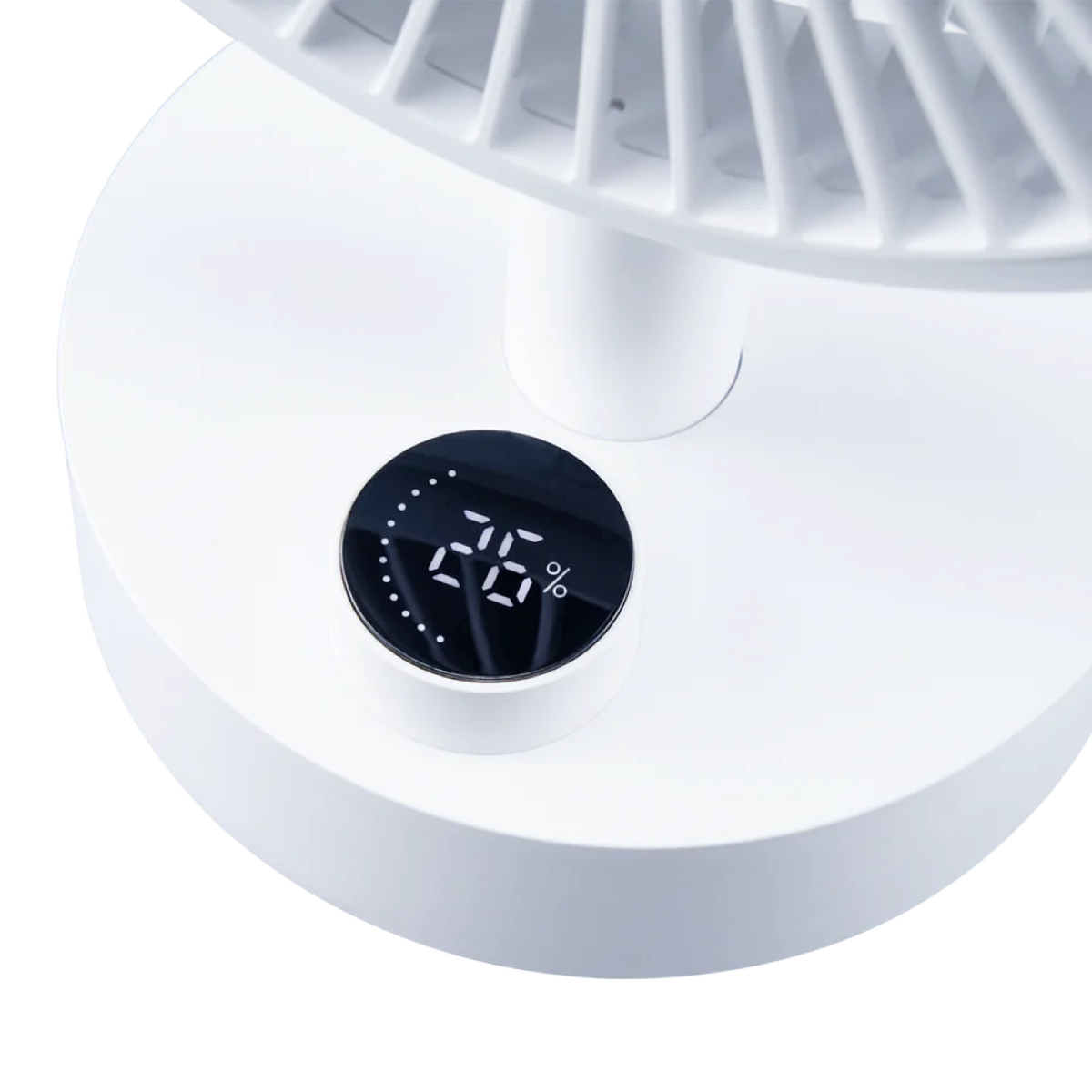 Xpower Wireless Swing Desk Fan with Digital Display, White