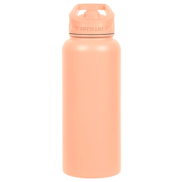 Fifty/Fifty 1L Bottle With Straw Cap - Peach