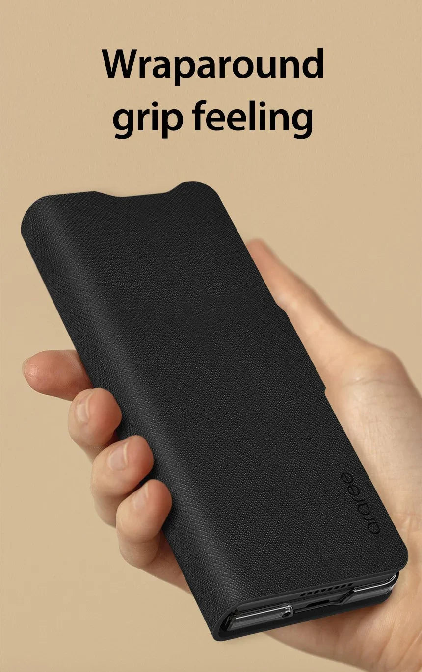 Araree Bonnet Diary Flip Case For Samsung Galaxy Z Fold 3 - Black - Tashqila