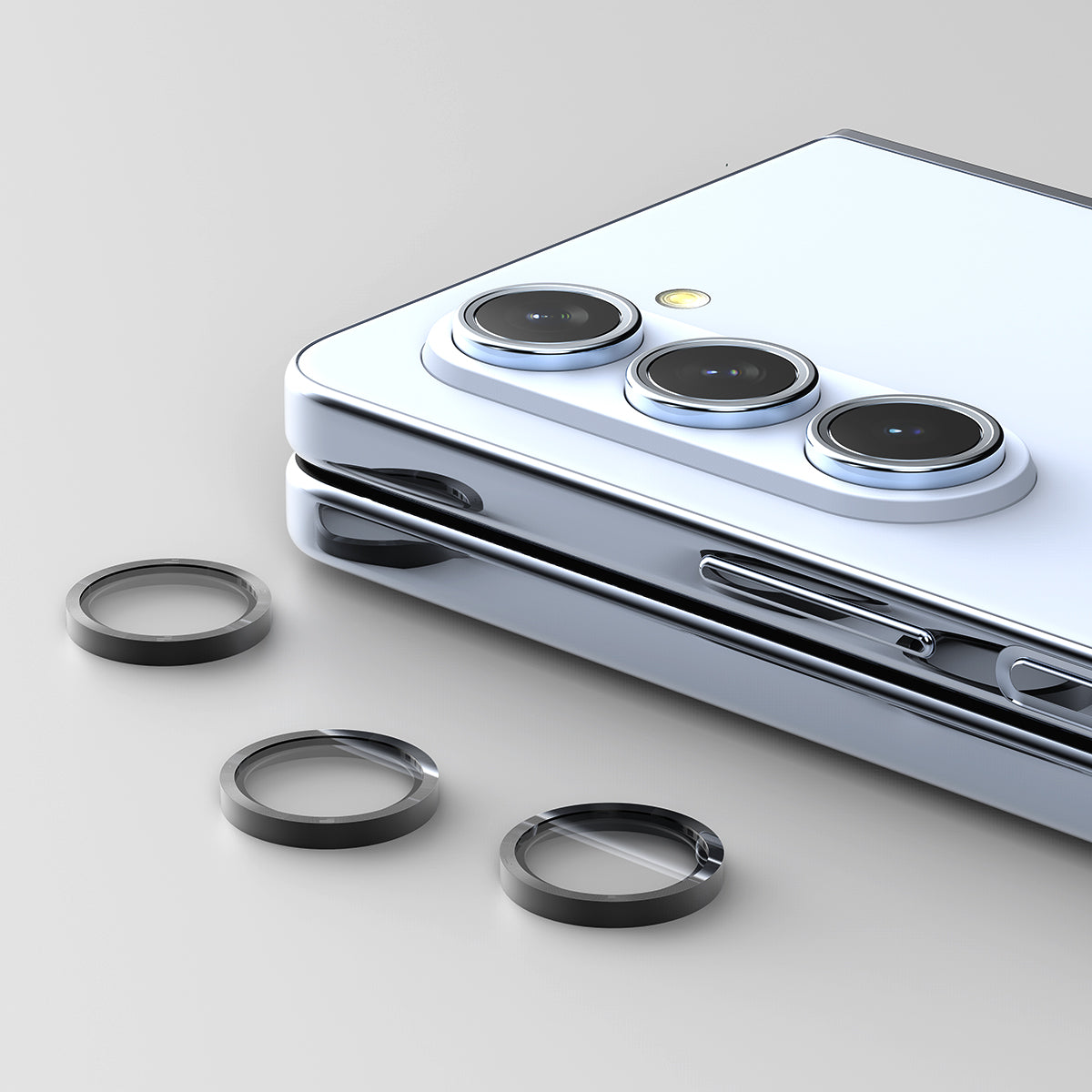 آراري لسامسونج جالاكسي زد فولد ٥ كور كاميرا عدسة زجاجية مع حلقة معدنية - شفاف