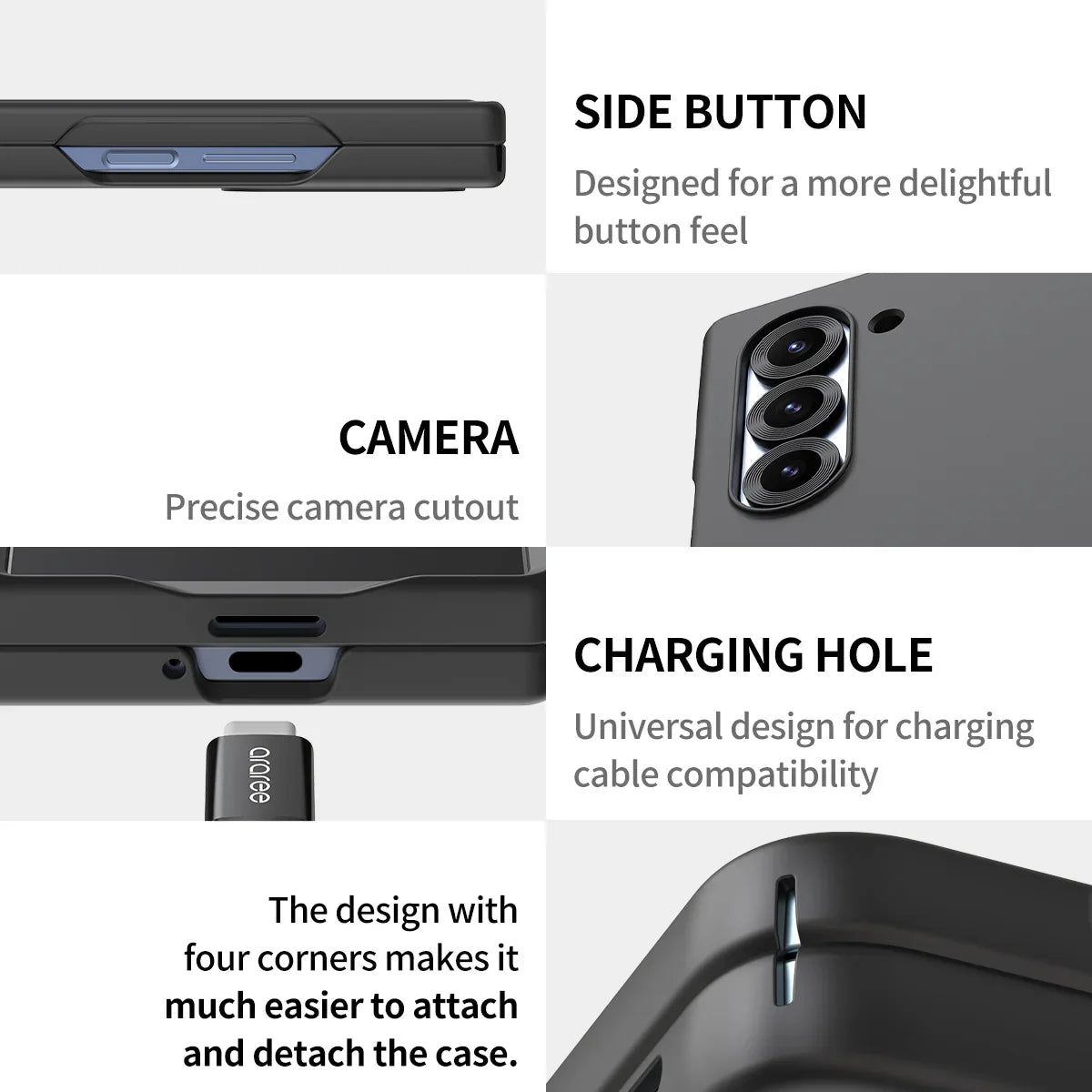 Araree Samsung Z Fold 6 Aero Flex Magsafe Case - Black - Tashqila