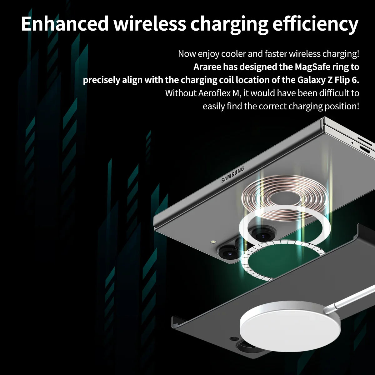 Araree Samsung Z Fold 6 Aero Flex Magsafe Case - Black - Tashqila