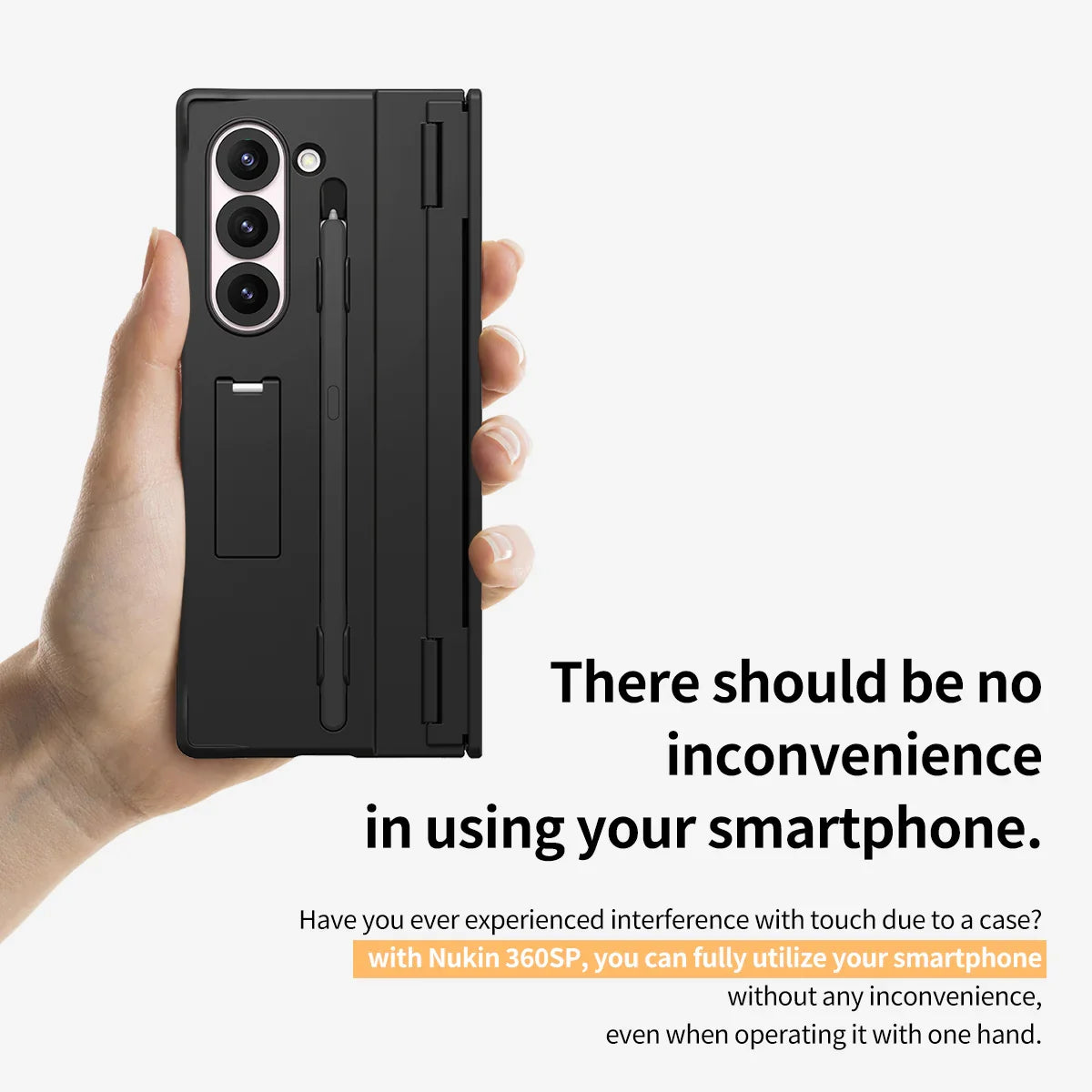 Araree Samsung Z Fold 6 Nukin 360 Stand + Pencil Slot Case - Black - Tashqila