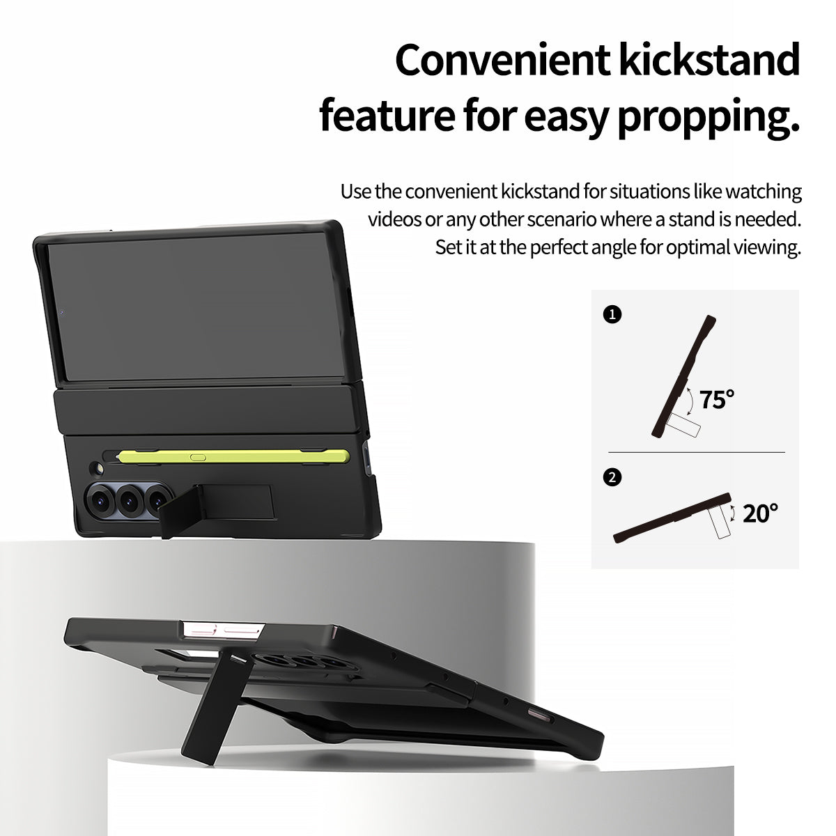 Araree Samsung Z Fold 6 Nukin 360 Stand + Pencil Slot Case - Black