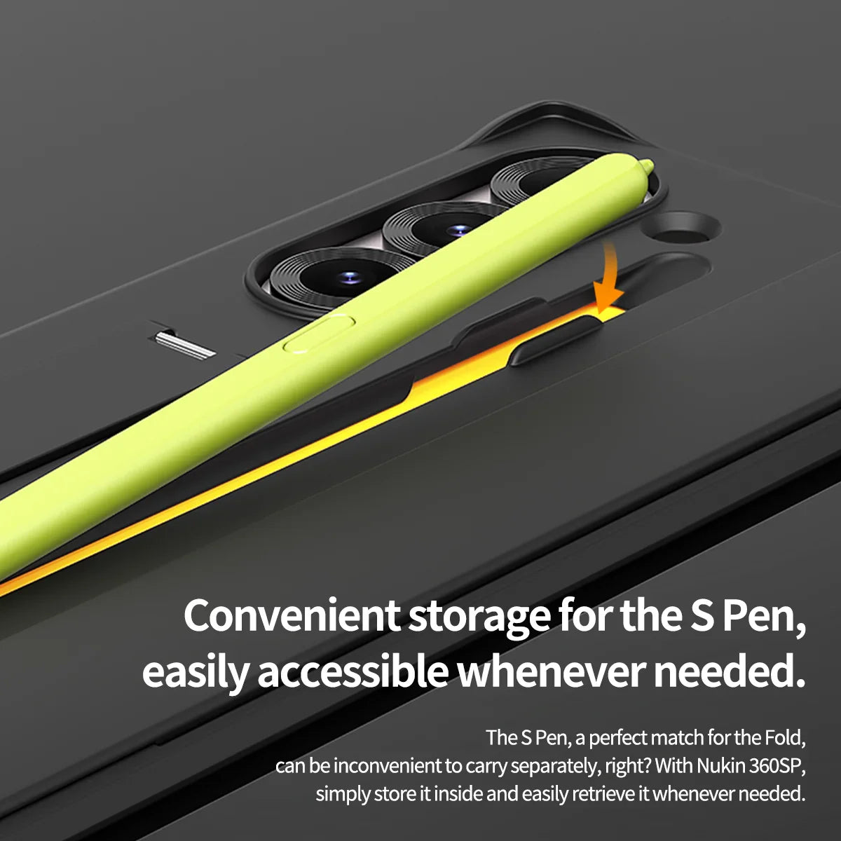 Araree Samsung Z Fold 6 Nukin 360 Stand + Pencil Slot Case - Black - Tashqila