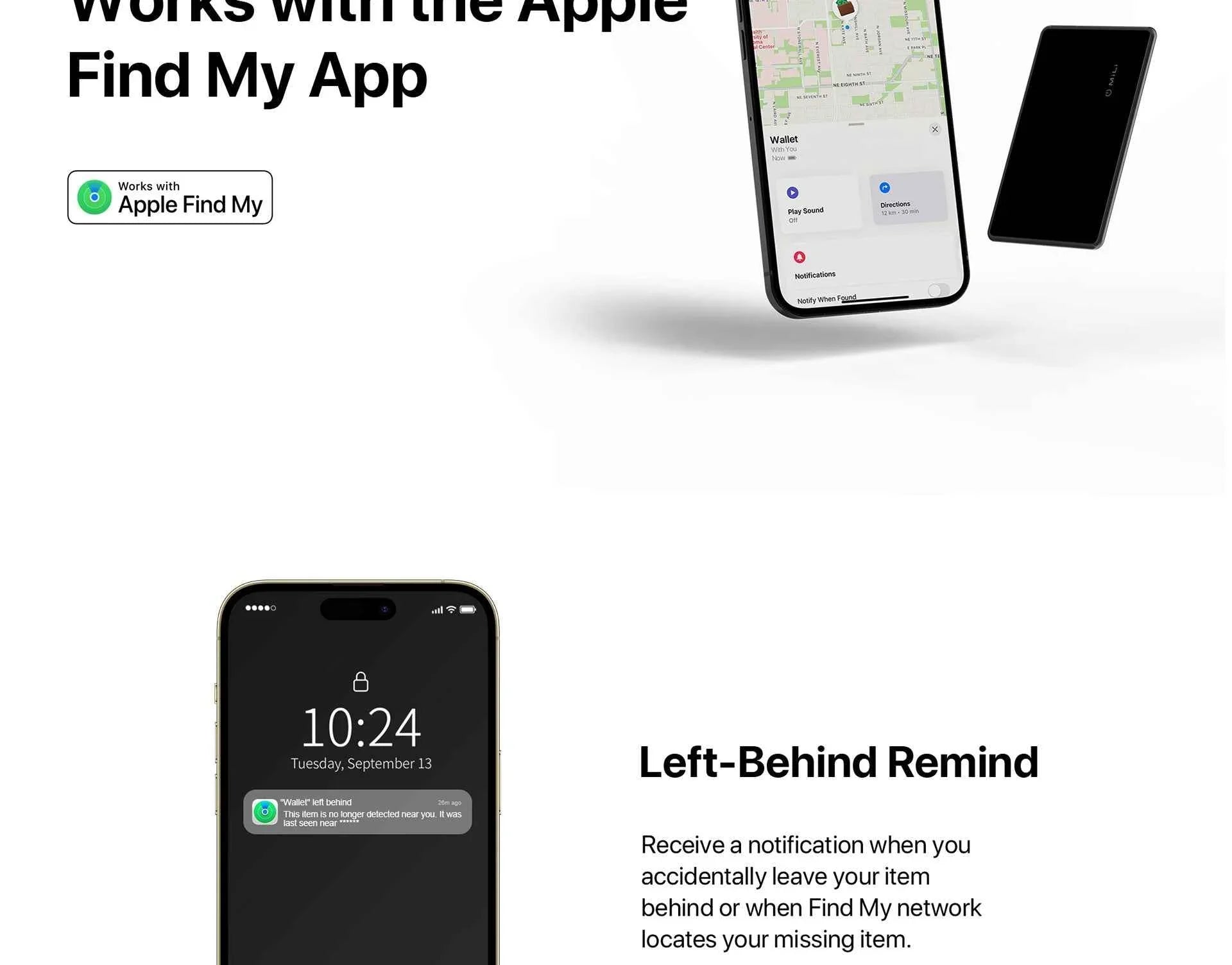 MiLi MiCard Anti Loss Wallet Card - Black