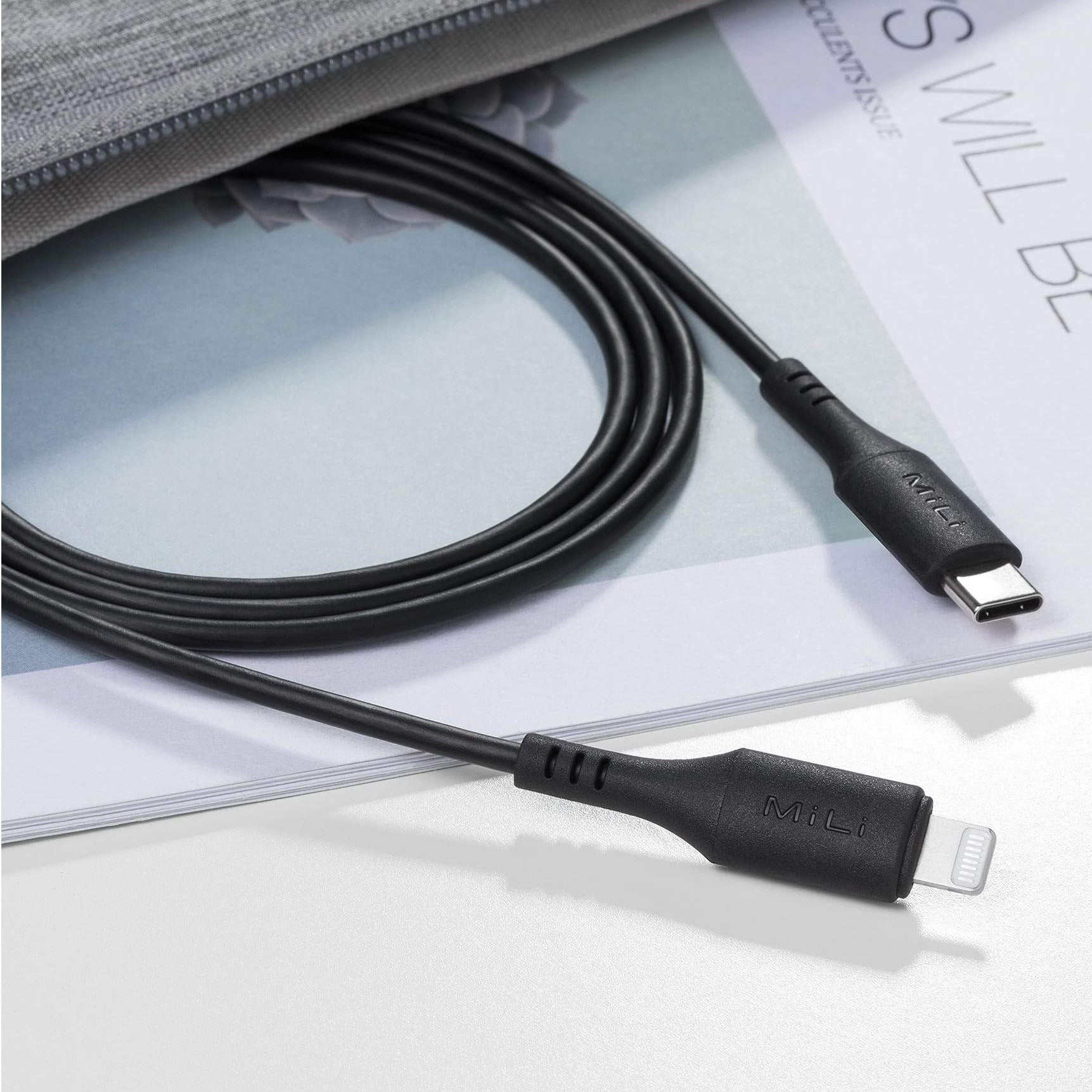MiLi Type-C to Lightning MFI PD Cable 1 meter - Black