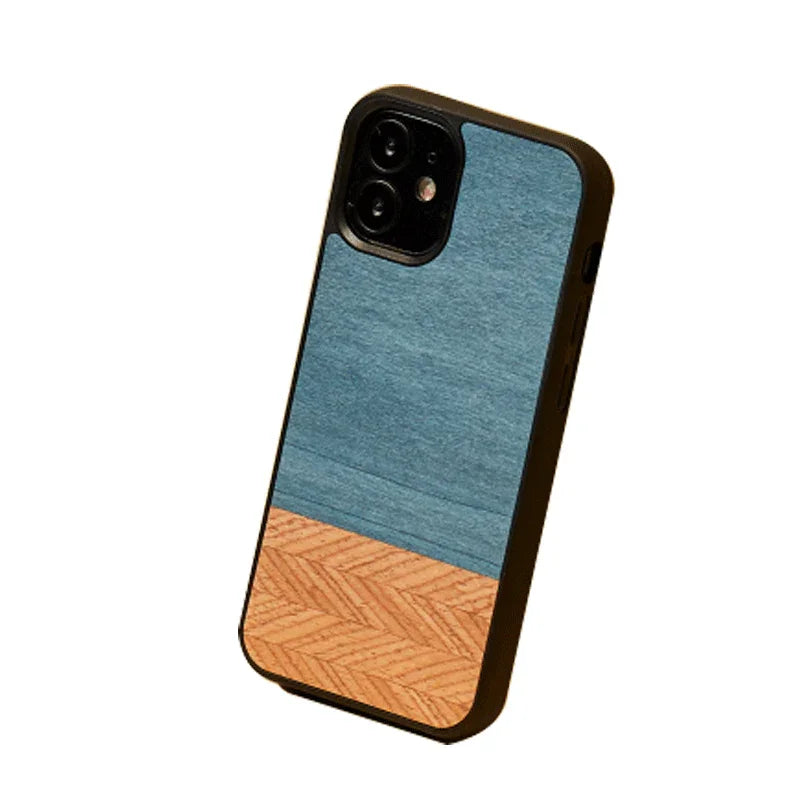 Man & Wood Case For iPhone 12 / 12 Pro - Denim - Tashqila