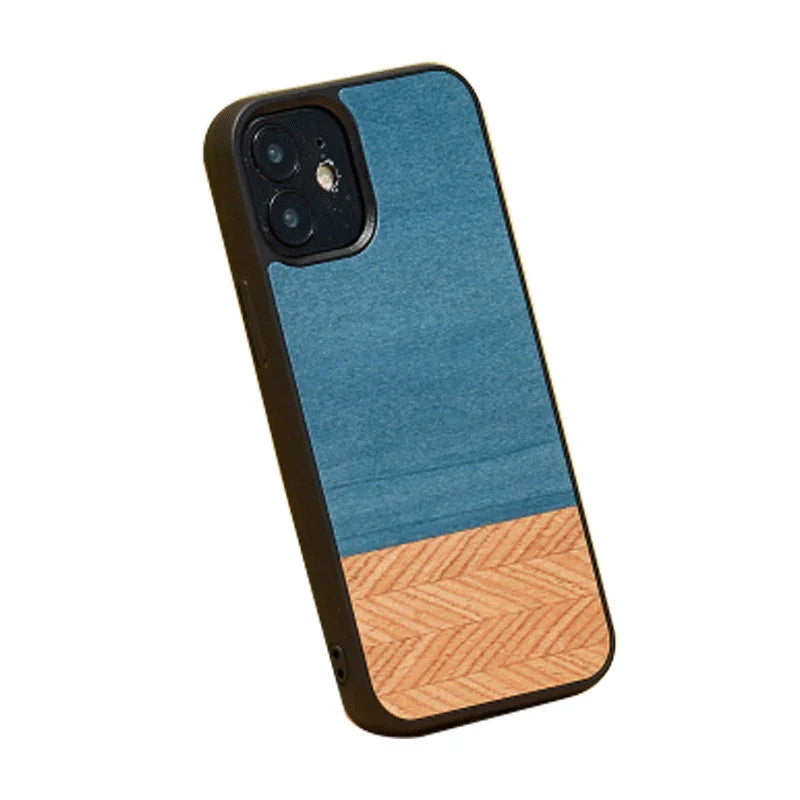 Man & Wood Case For iPhone 12 / 12 Pro - Denim - Tashqila