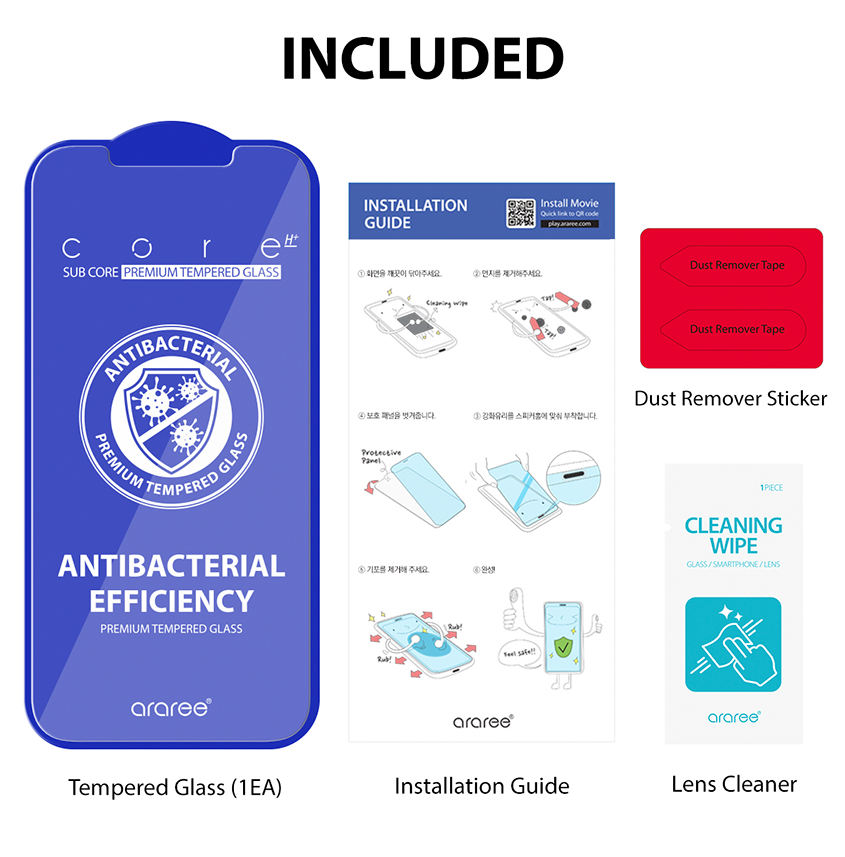 Araree Sub Core Tempered Glass For iPhone 12 & 12 Pro - Clear