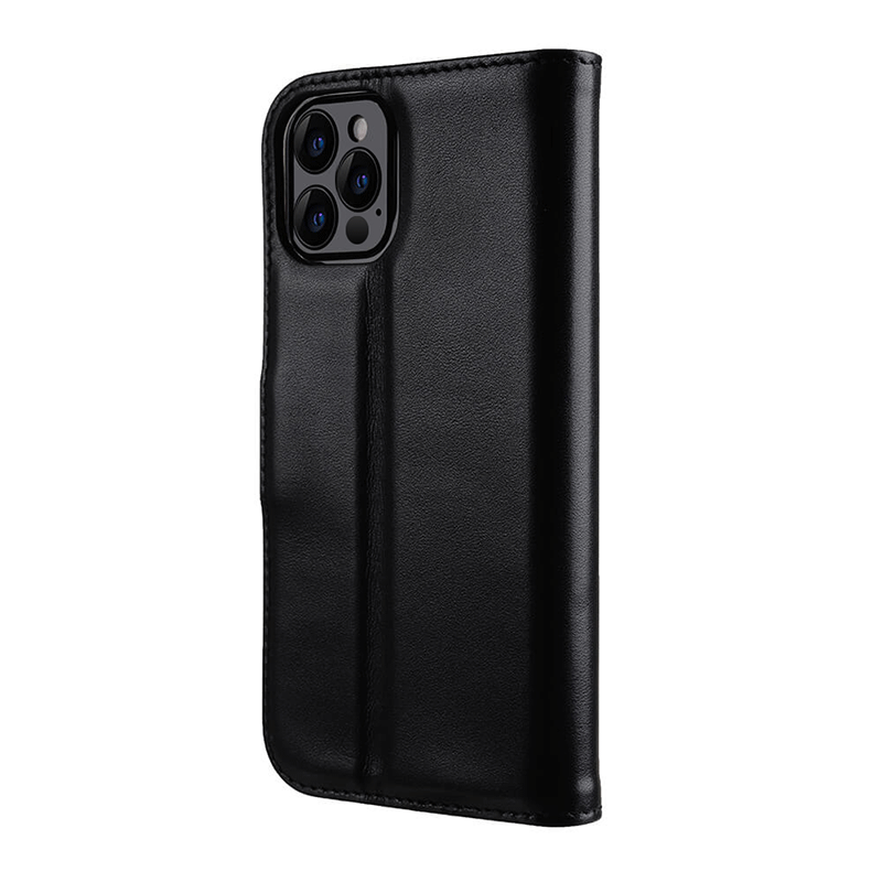 Melkco iPhone 13 Pro Premium Leather Book Cover - Black