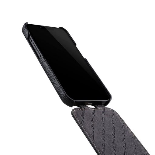 Melkco iPhone 13 Pro Max Jacka Series Premium Leather Cover - Black