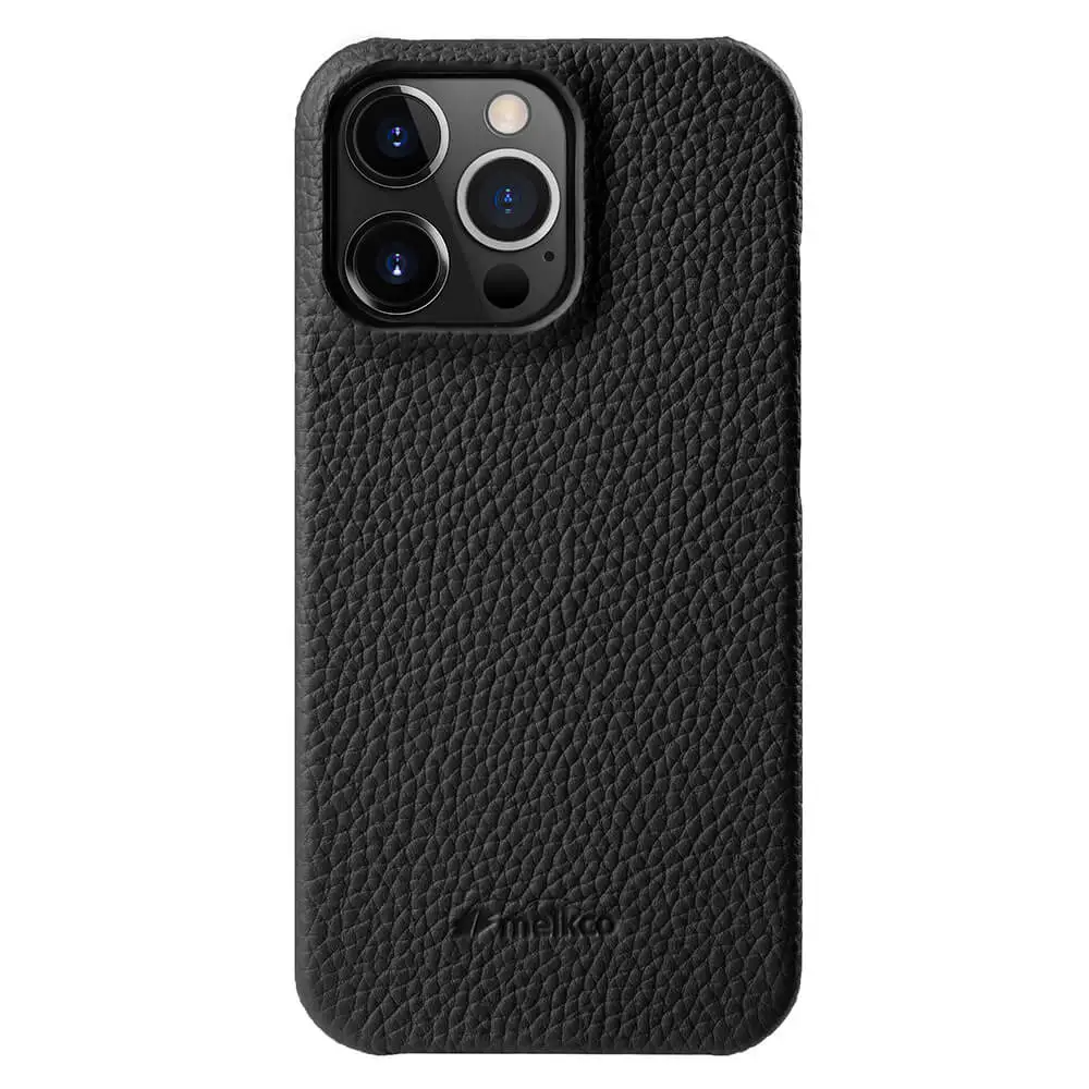 Melkco Back Snap Series Leather Regal Case With Magsafe For iPhone 14 Pro - Black