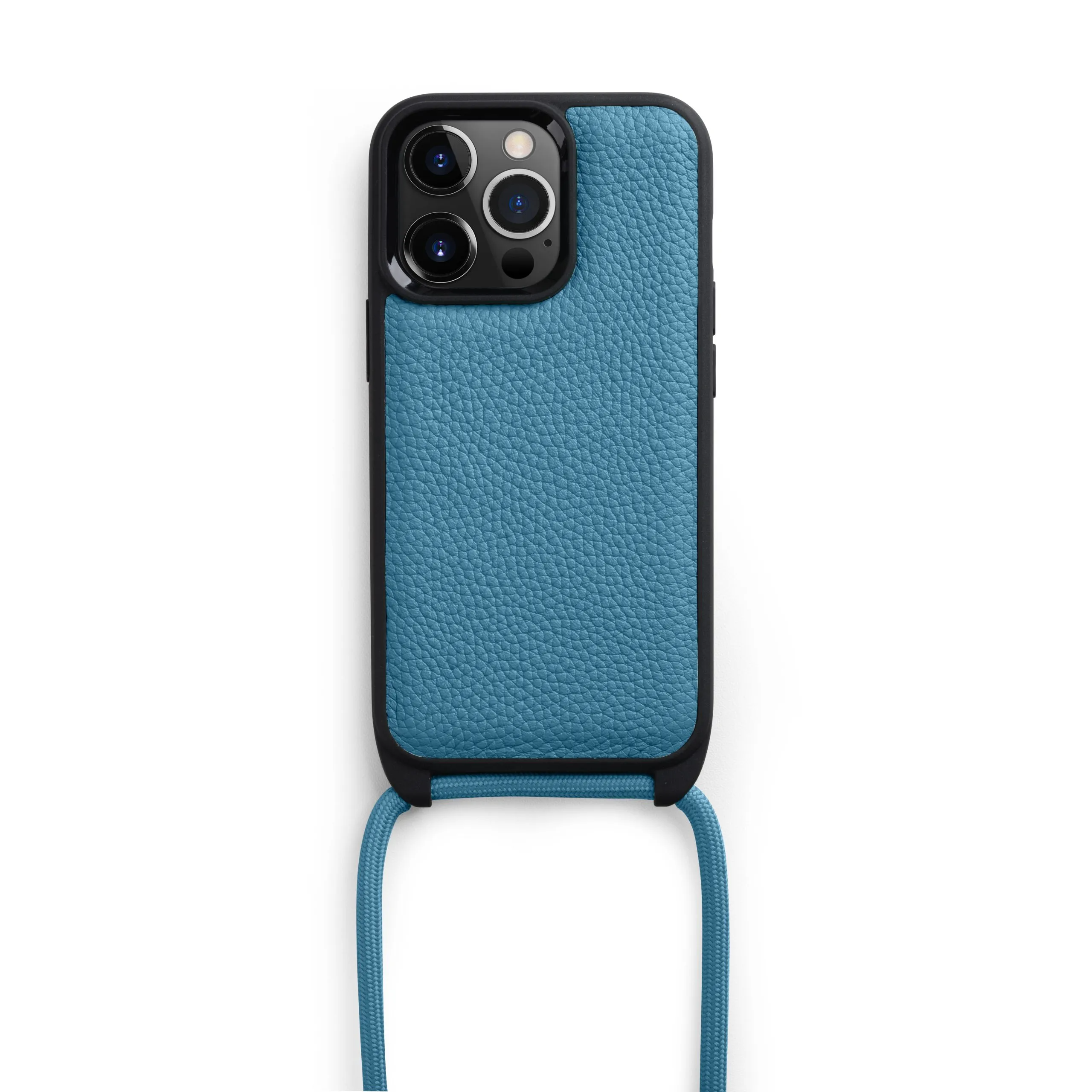 Melkco iPhone 14 Pro Strap Series Leather Case - Sky Blue