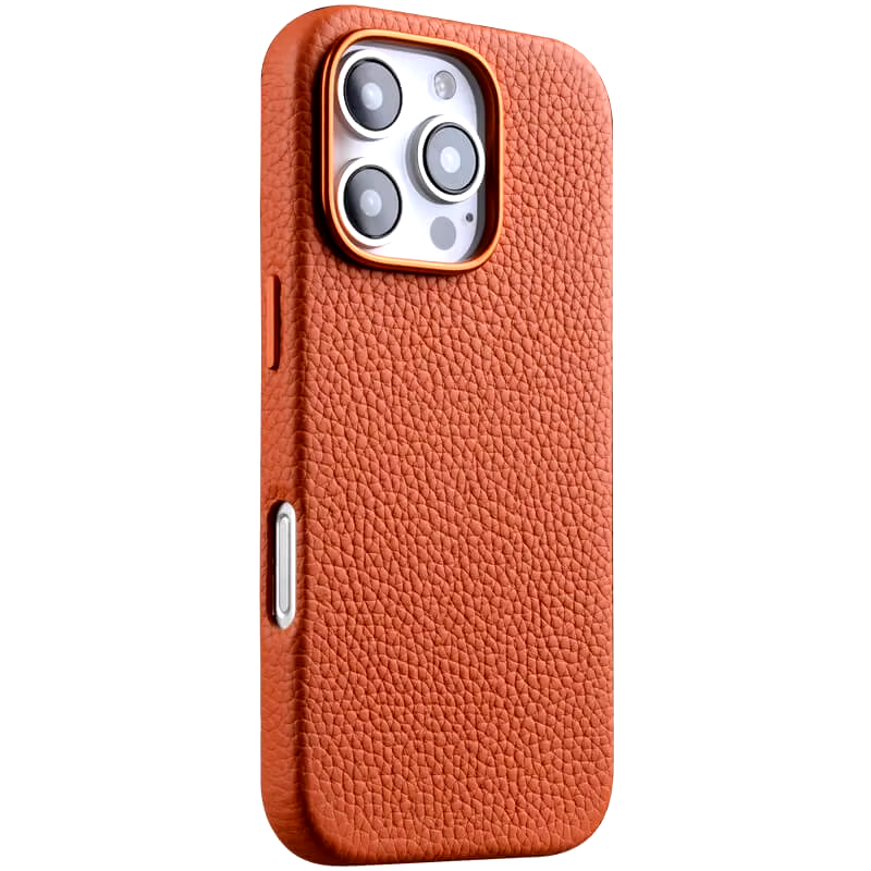 iPhone 16 Pro Melkco Origin Paris Premium Leather Magsafe Cover - Orange