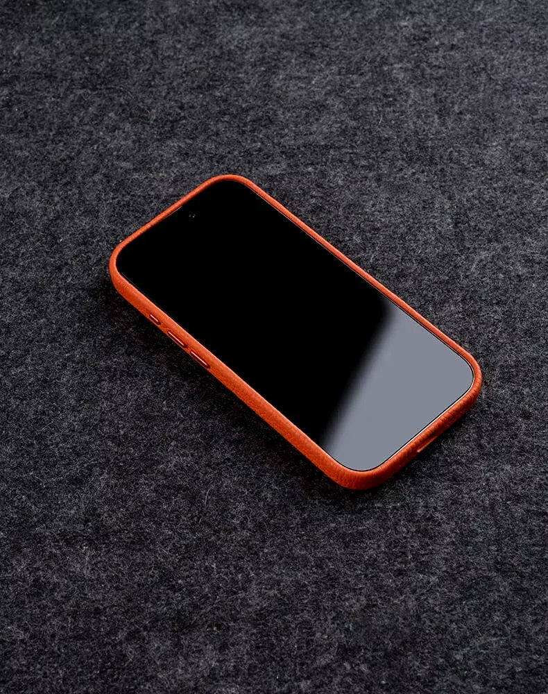 iPhone 16 Pro Melkco Origin Paris Premium Leather Magsafe Cover - Orange - Tashqila