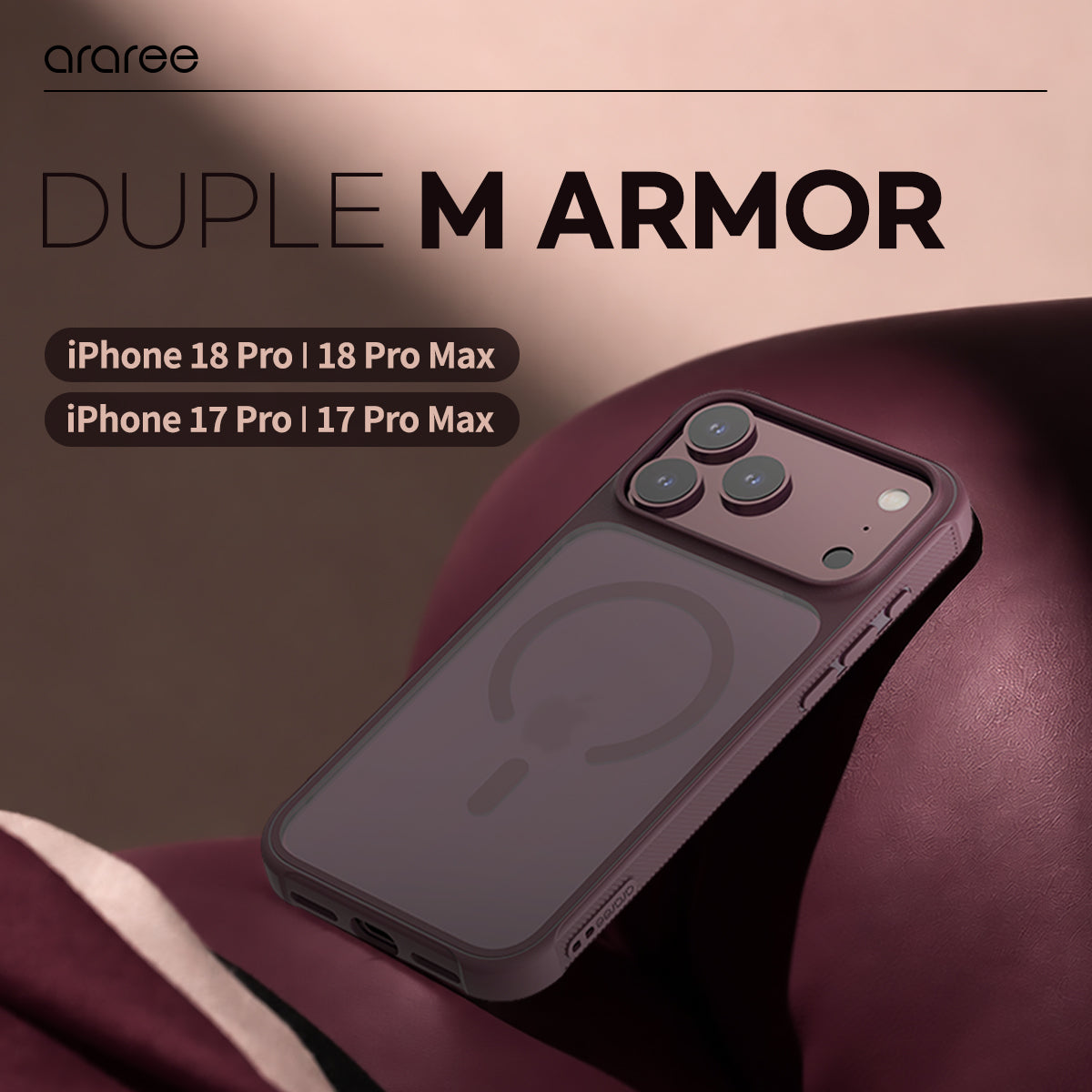 iPhone 18 Pro Max / 17 Pro Max, iPhone Araree Duple Armor Magsafe Cover, White