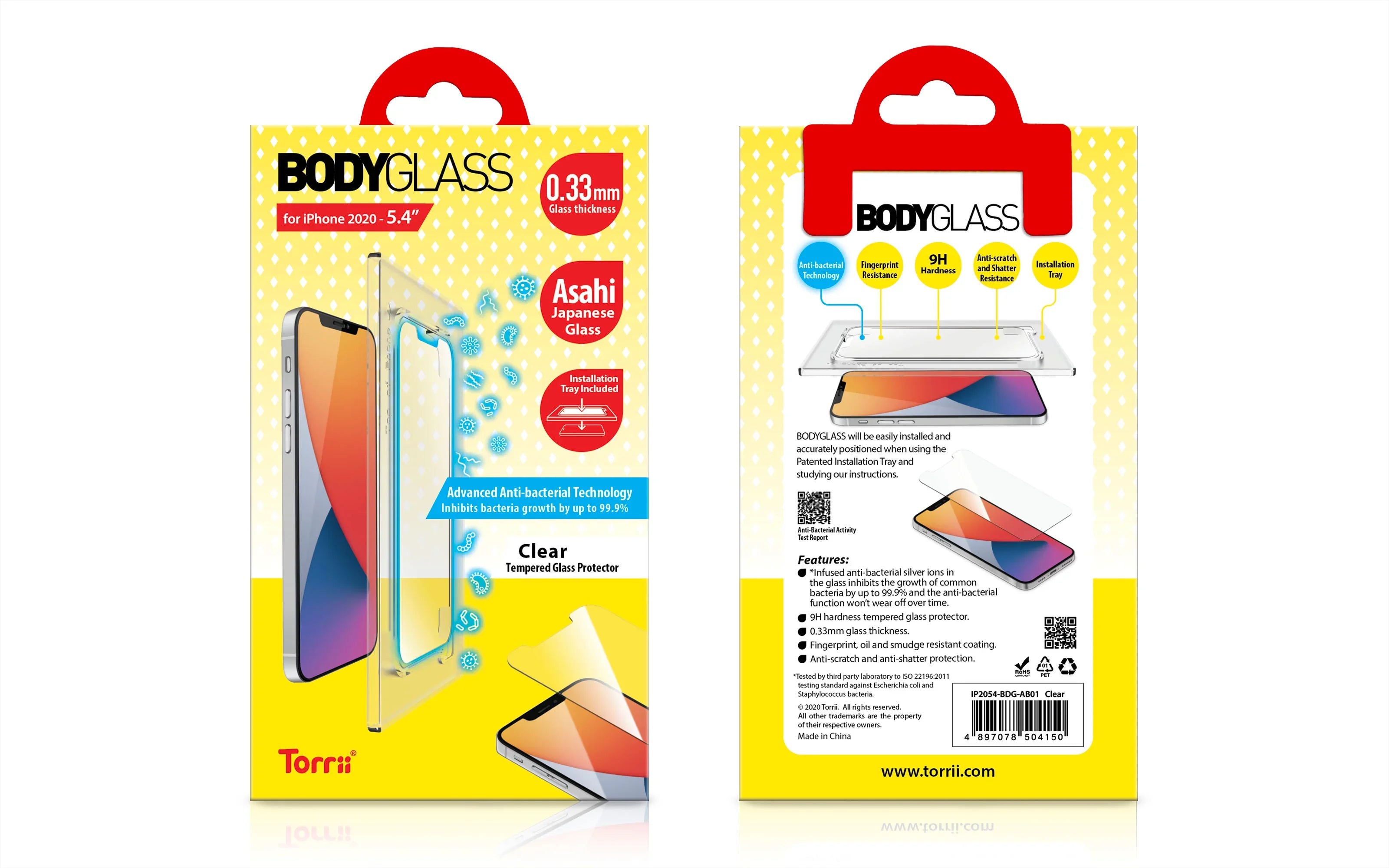 Torrii Bodyglass Anti-Bacterial Coating For iPhone 12 Mini - Clear - Tashqila
