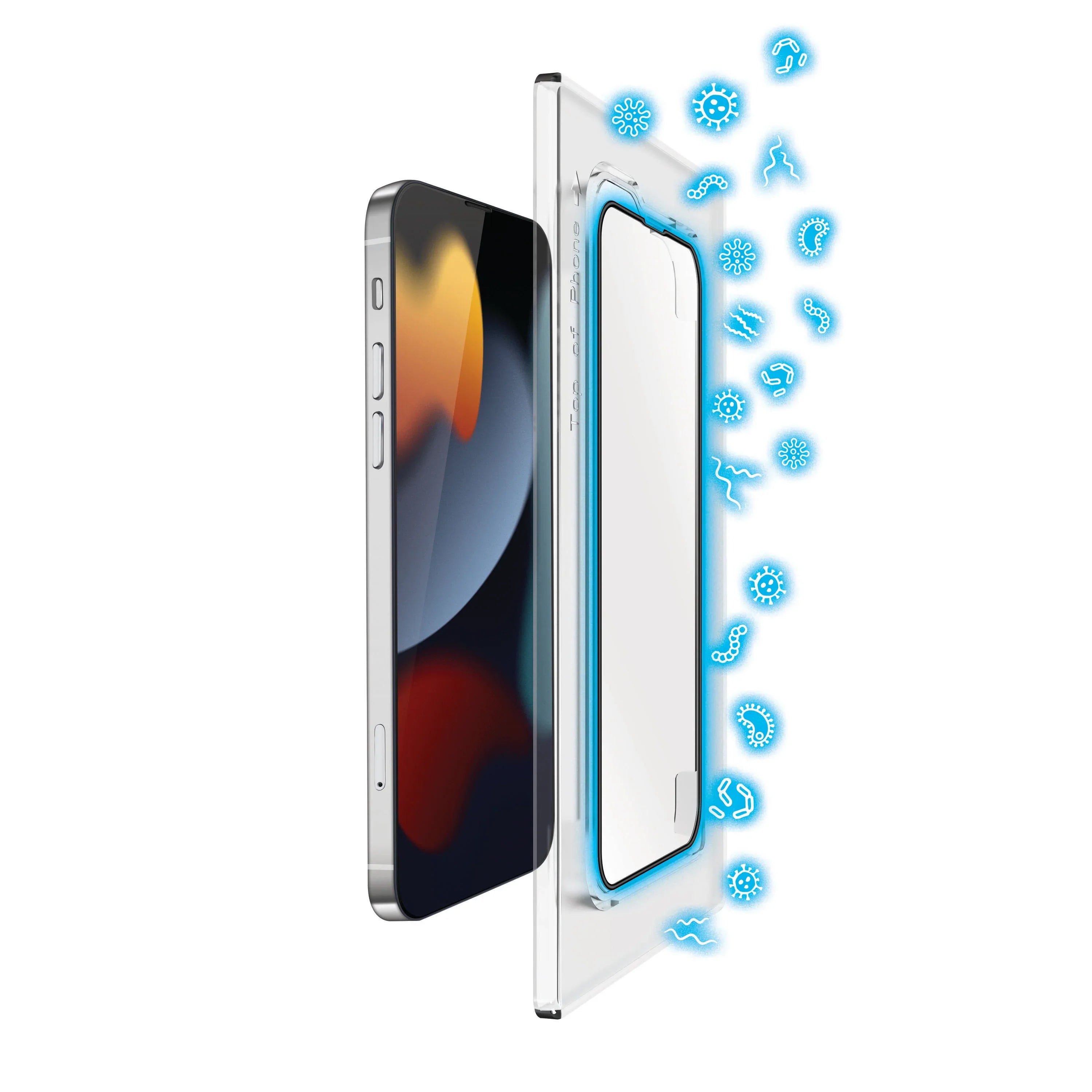 Torrii Bodyglass Screen Protector For iPhone 13/13 Pro Anti-Bacterial Coating - Full Coverage + Silicone Frame - Black - Tashqila