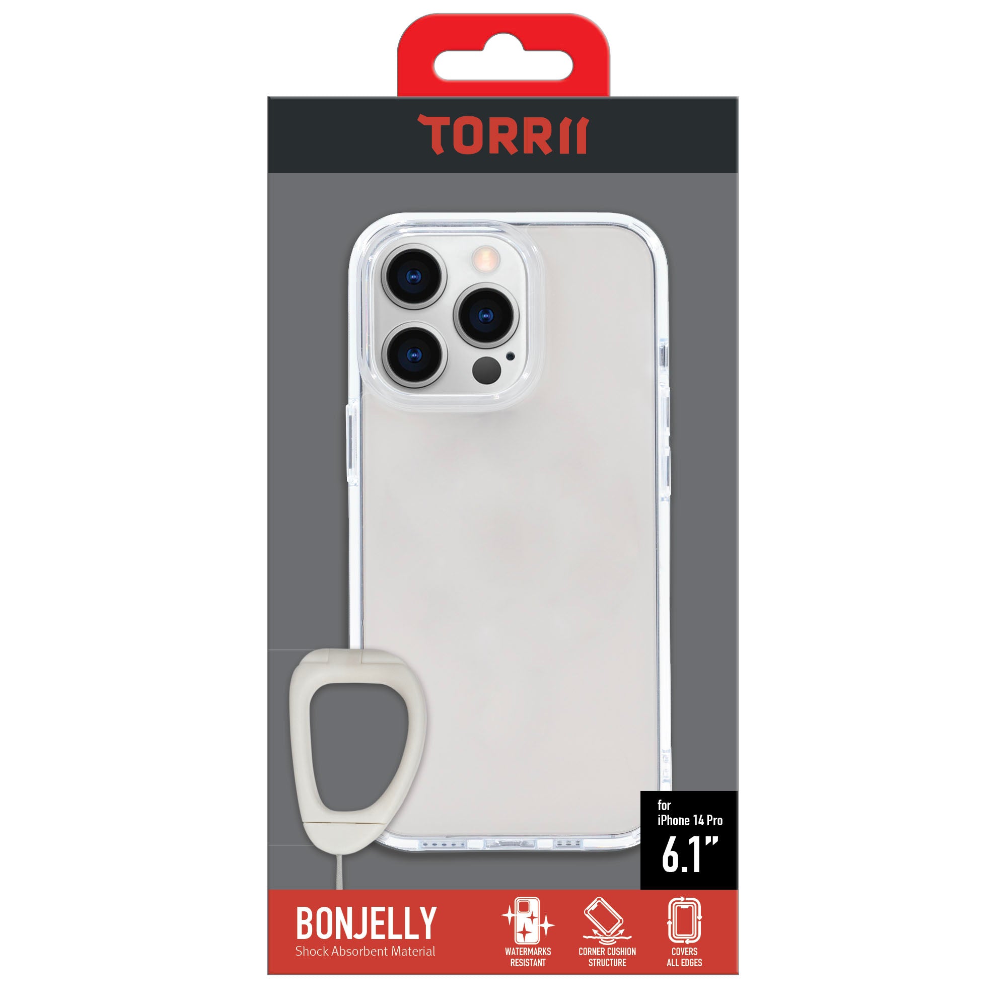 Torrii Bonjelly Case Anti-Bacterial Coating For iPhone 14 Pro - Clear