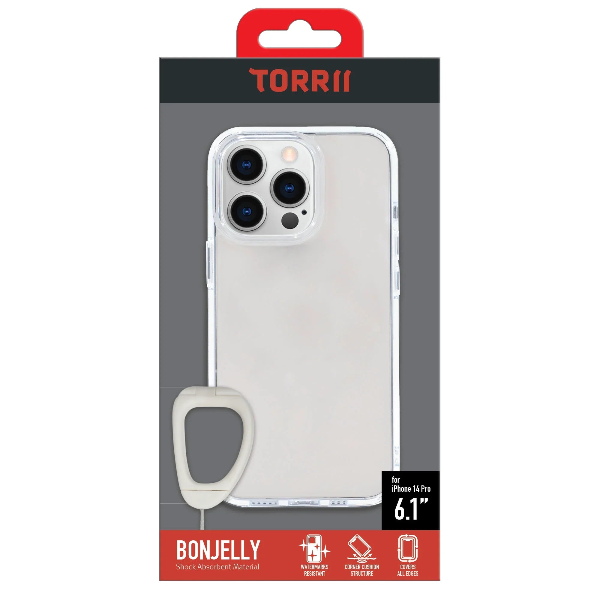 Torrii Bonjelly Case Anti-Bacterial Coating For iPhone 14 Pro - Clear - Tashqila