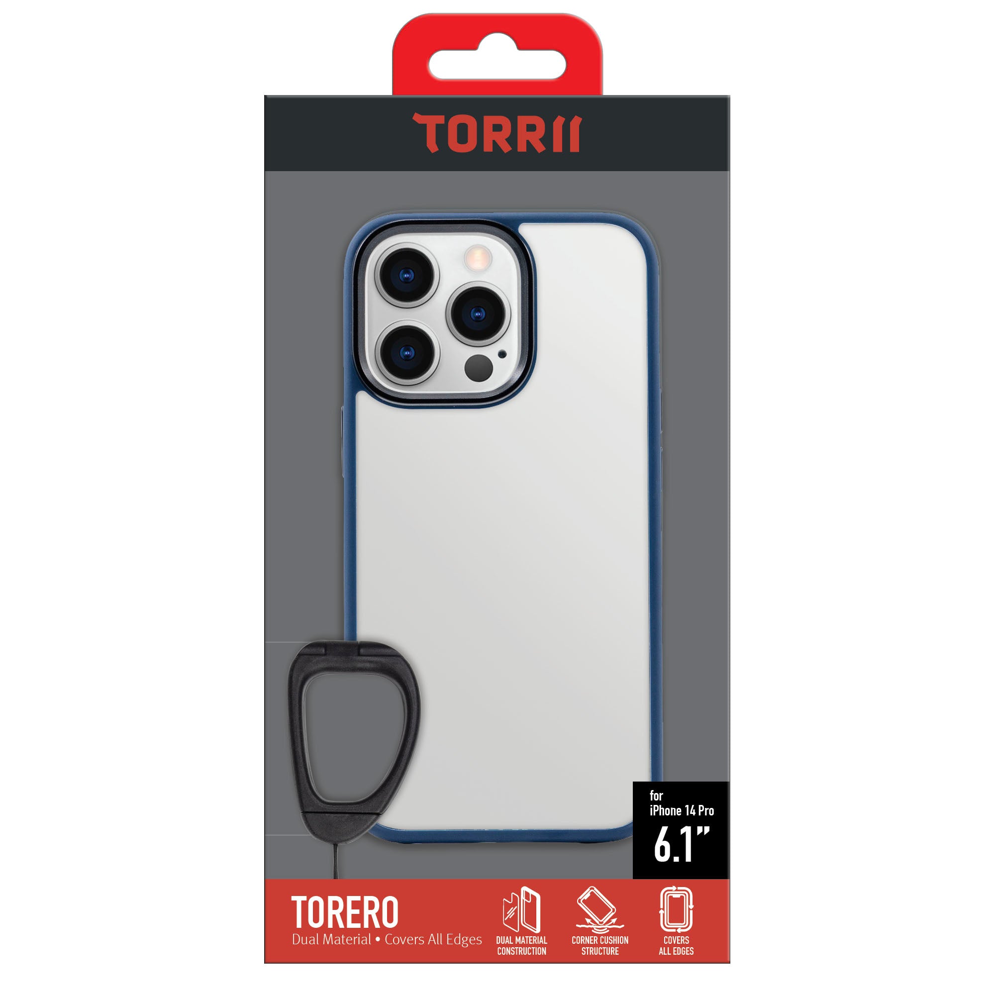 Torrii Torero Case Anti-Bacterial Coating For iPhone 14 Pro - Blue