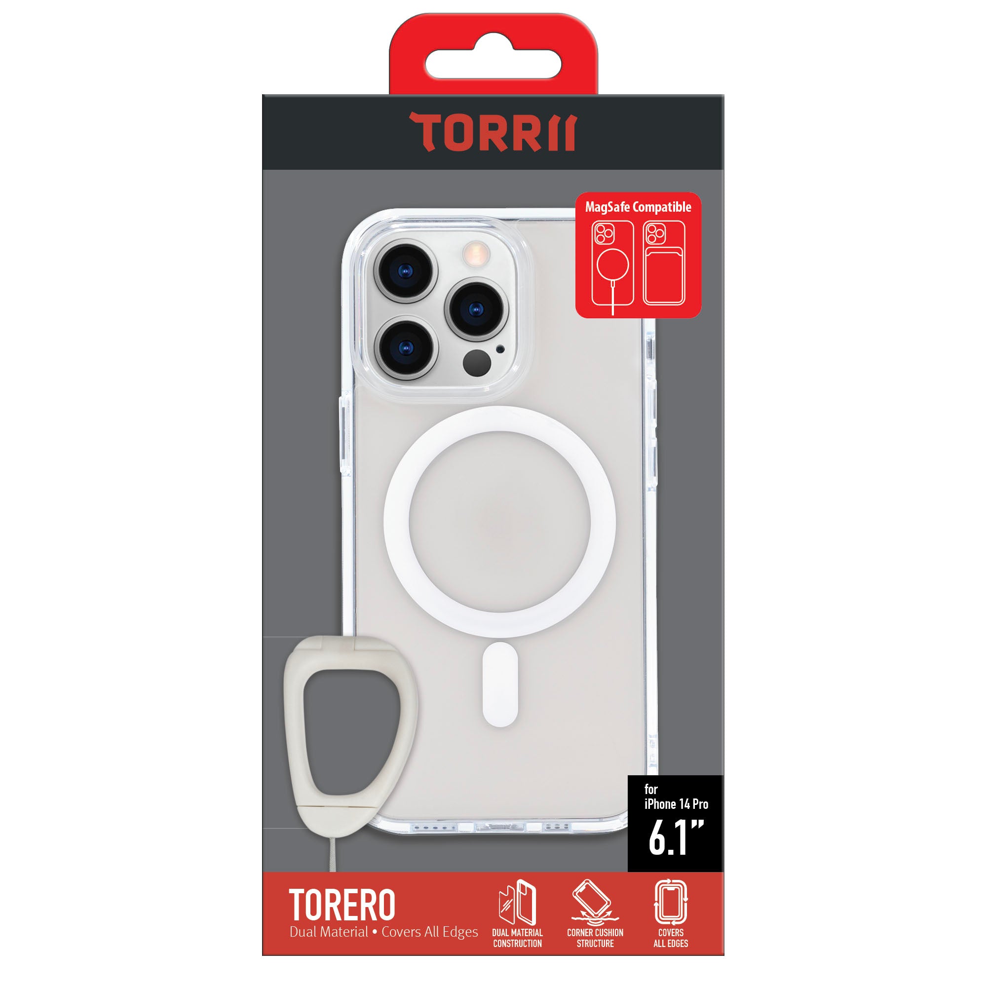 Torrii Torero Magsafe Case Anti-Bacterial Coating For iPhone 14 Pro - Clear