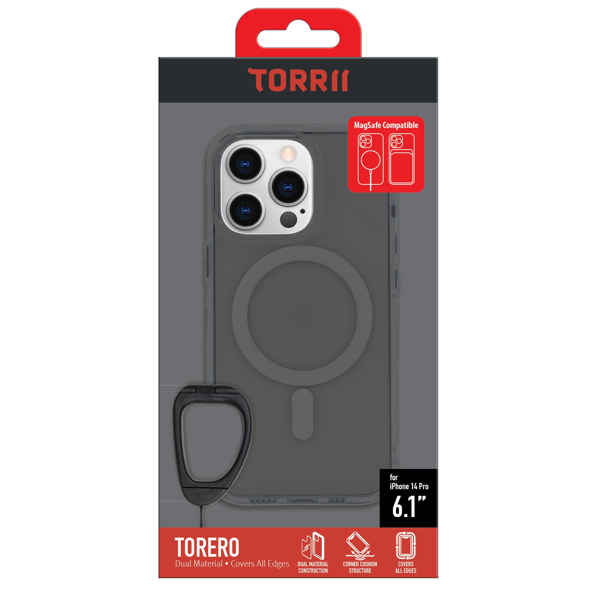 Torrii Torero Magsafe Case Anti-Bacterial Coating For iPhone 14 Pro - Black