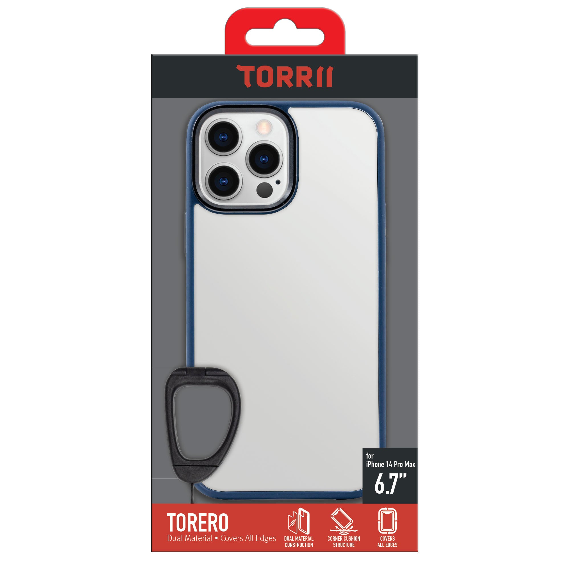 Torrii Torero Case Anti-Bacterial Coating For iPhone 14 Pro Max - Blue