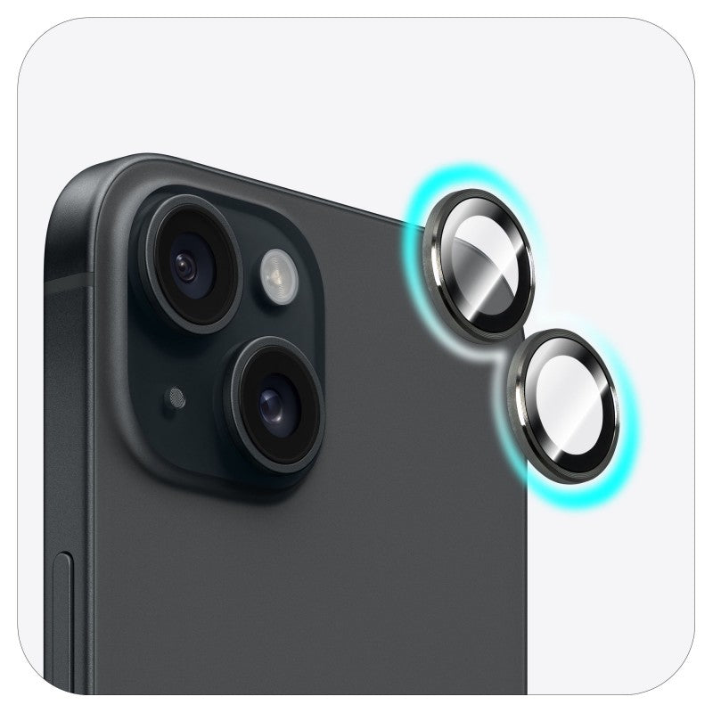 iPhone 15 / iPhone 15 Plus Torrii Bodyglass Camera Lens Protector Anti-Bacterial Coating - Black