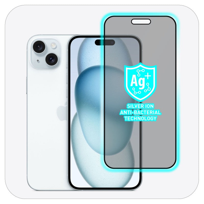 iPhone 15 Plus / 14 Pro Max Torrii Bodyglass Screen Protector Anti-Bacterial Coating - Privacy Black